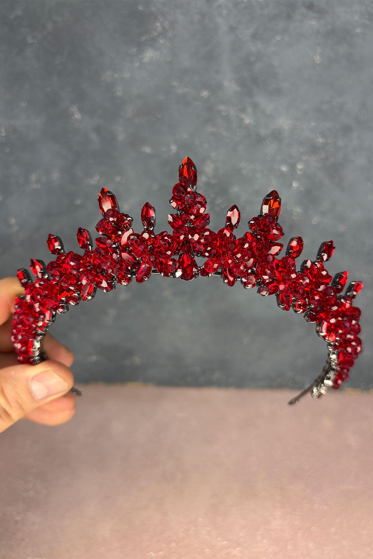 Likya Boncuk İşlemeli Gelin Kına Tacı