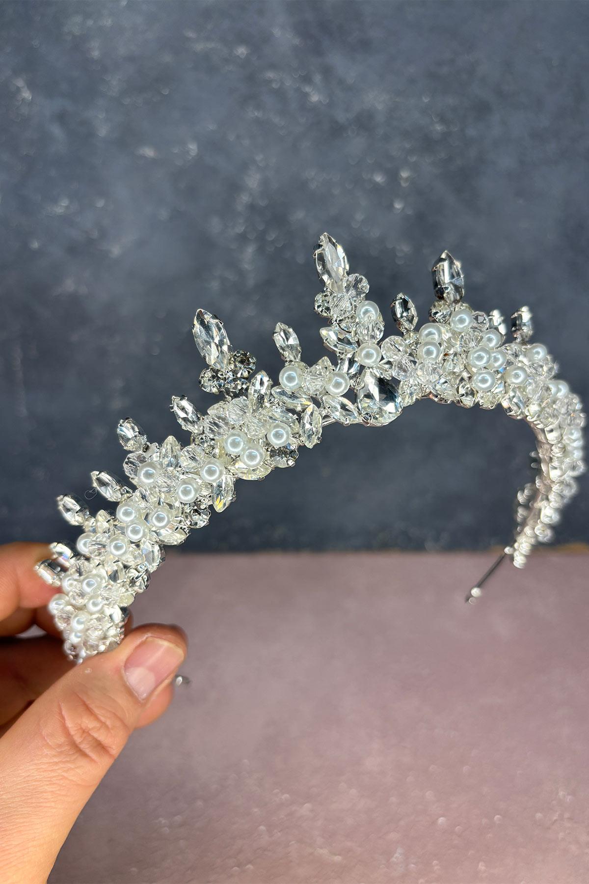 Likya Boncuk İşlemeli Gelin Kına Tacı