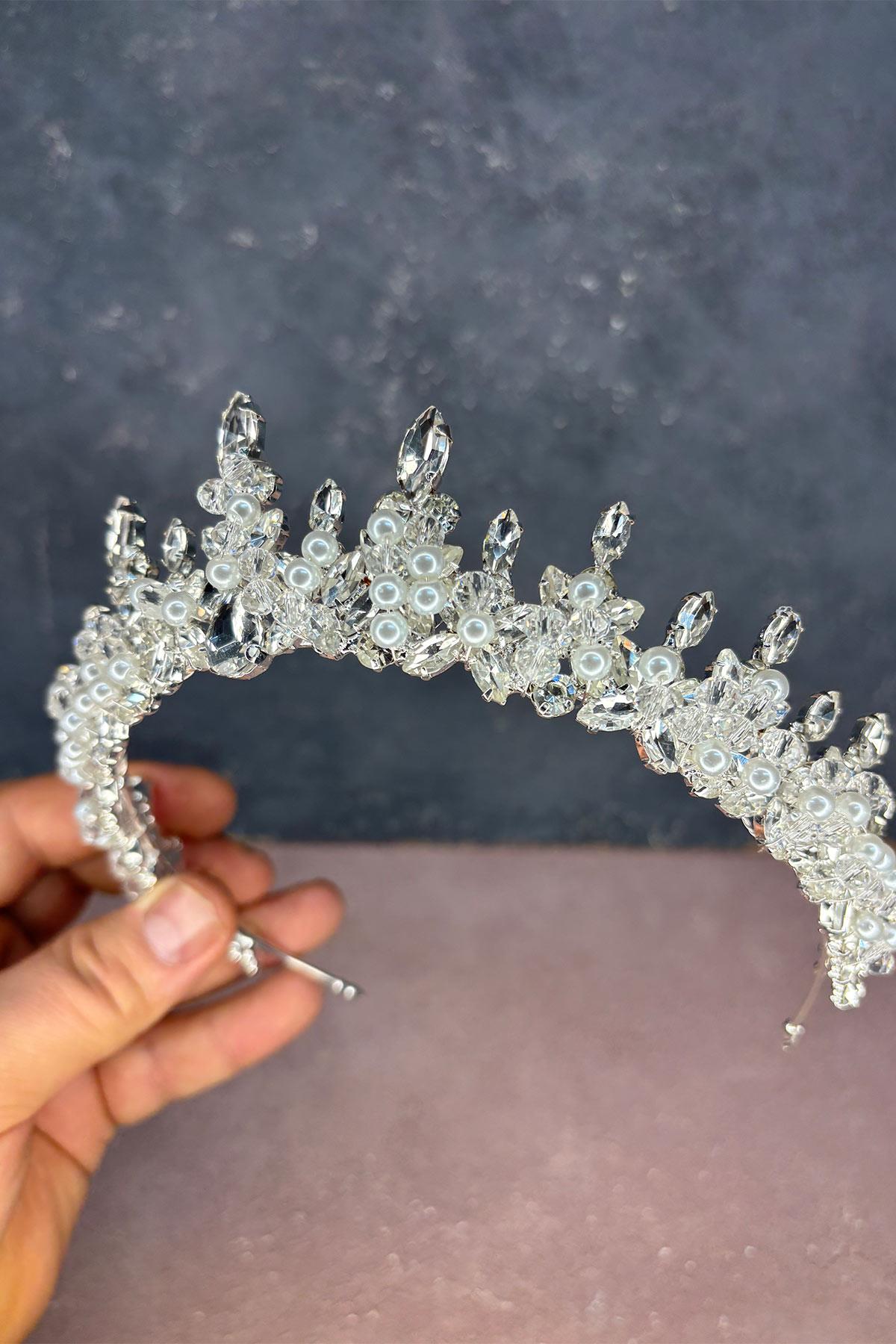 Likya Boncuk İşlemeli Gelin Kına Tacı