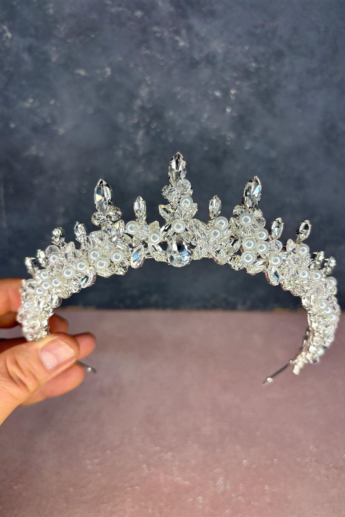 Likya Boncuk İşlemeli Gelin Kına Tacı