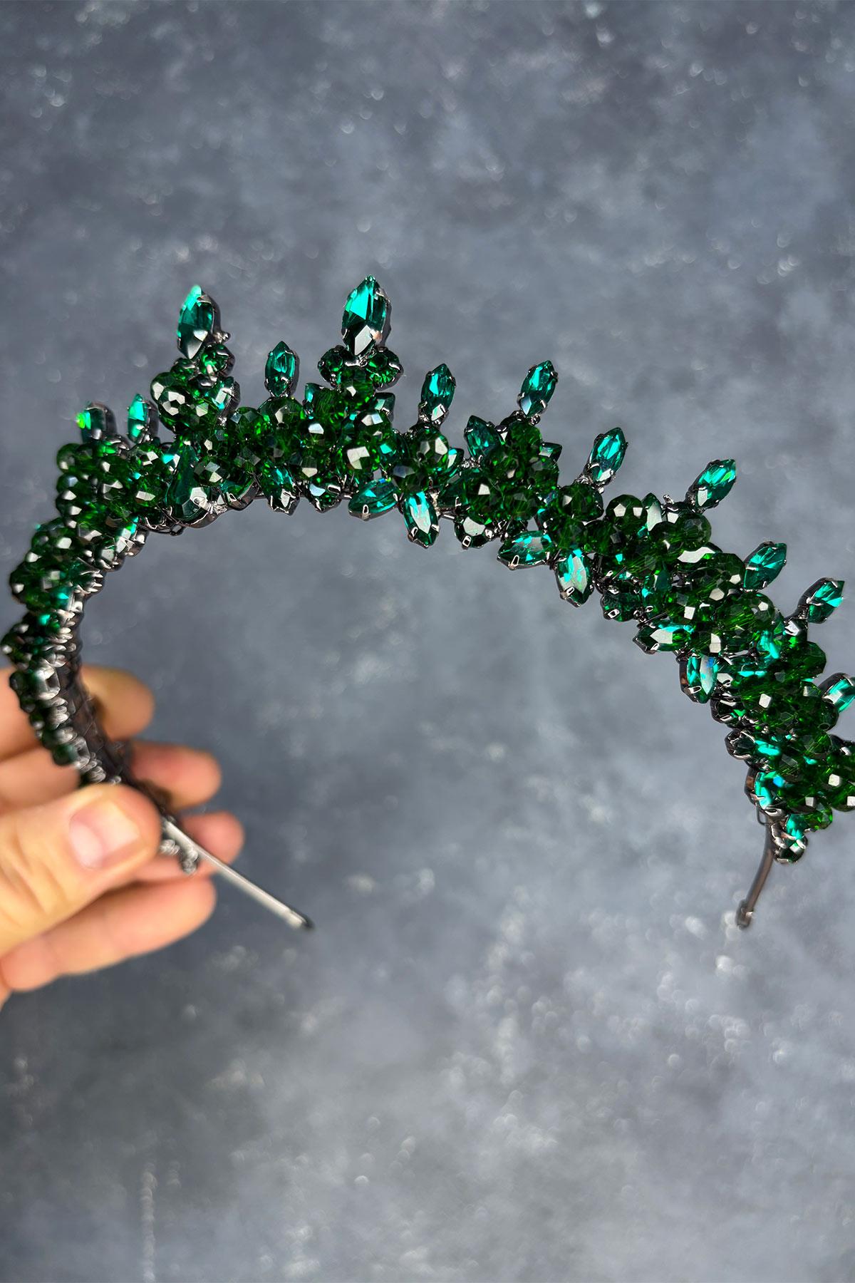 Likya Boncuk İşlemeli Gelin Kına Tacı