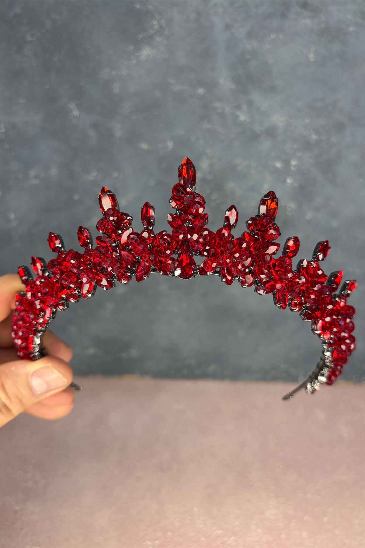 Likya Boncuk İşlemeli Gelin Kına Tacı