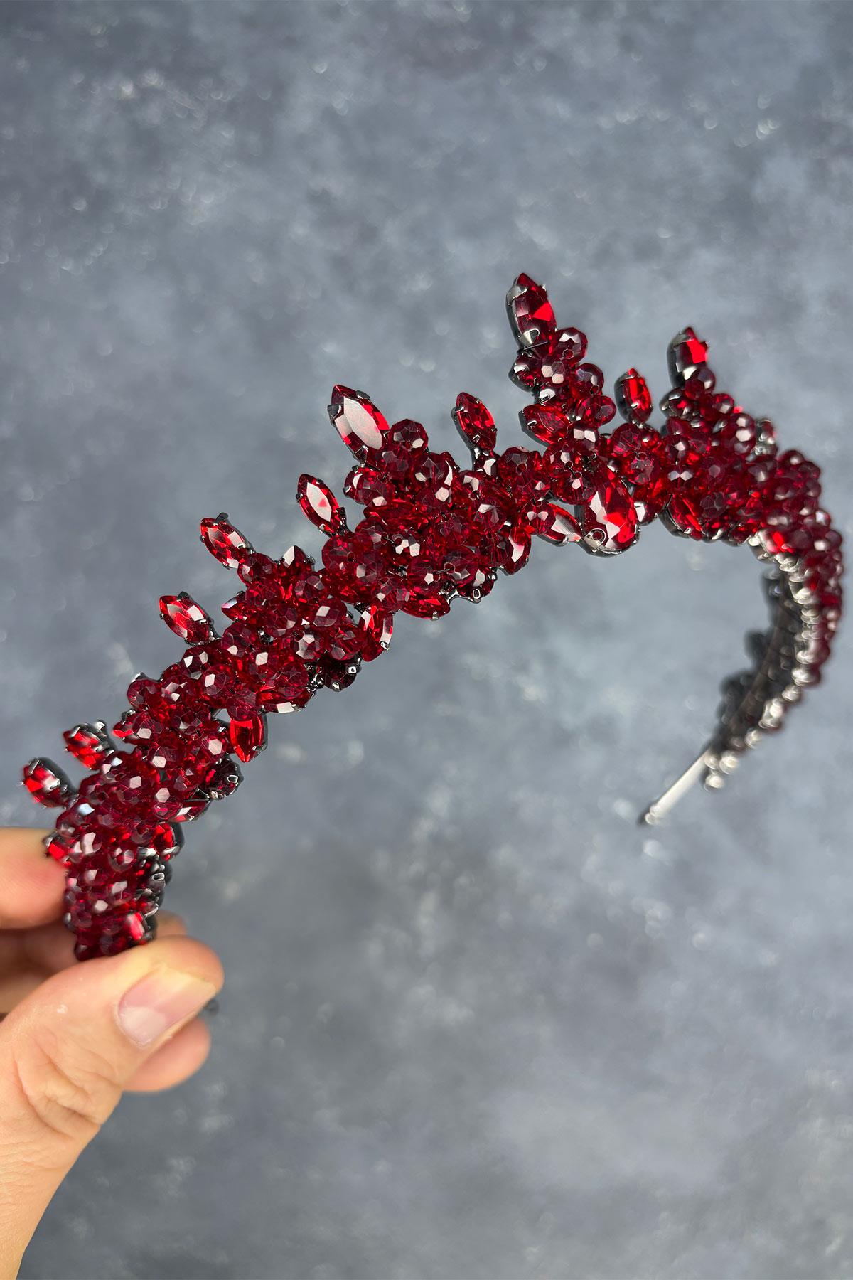 Likya Boncuk İşlemeli Gelin Kına Tacı