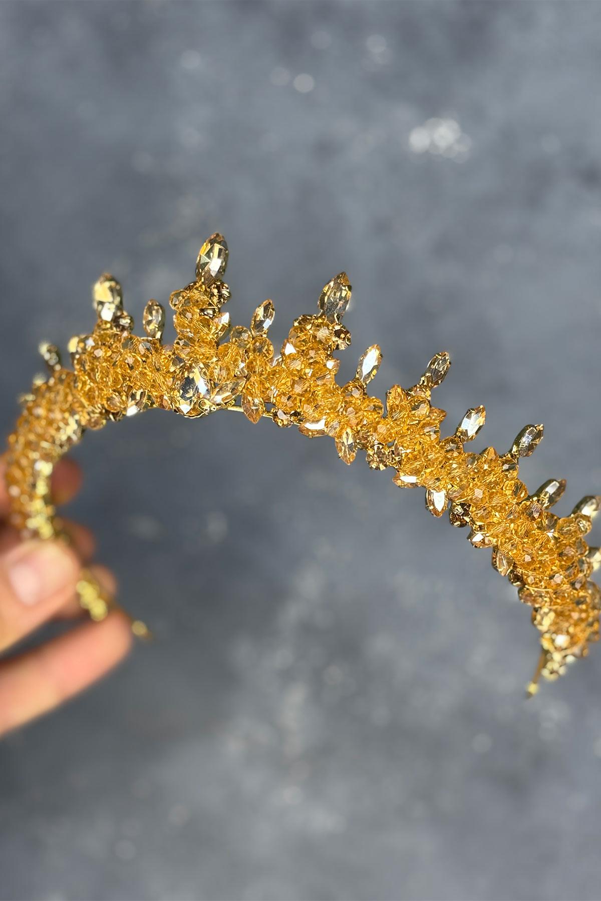 Likya Boncuk İşlemeli Gelin Kına Tacı