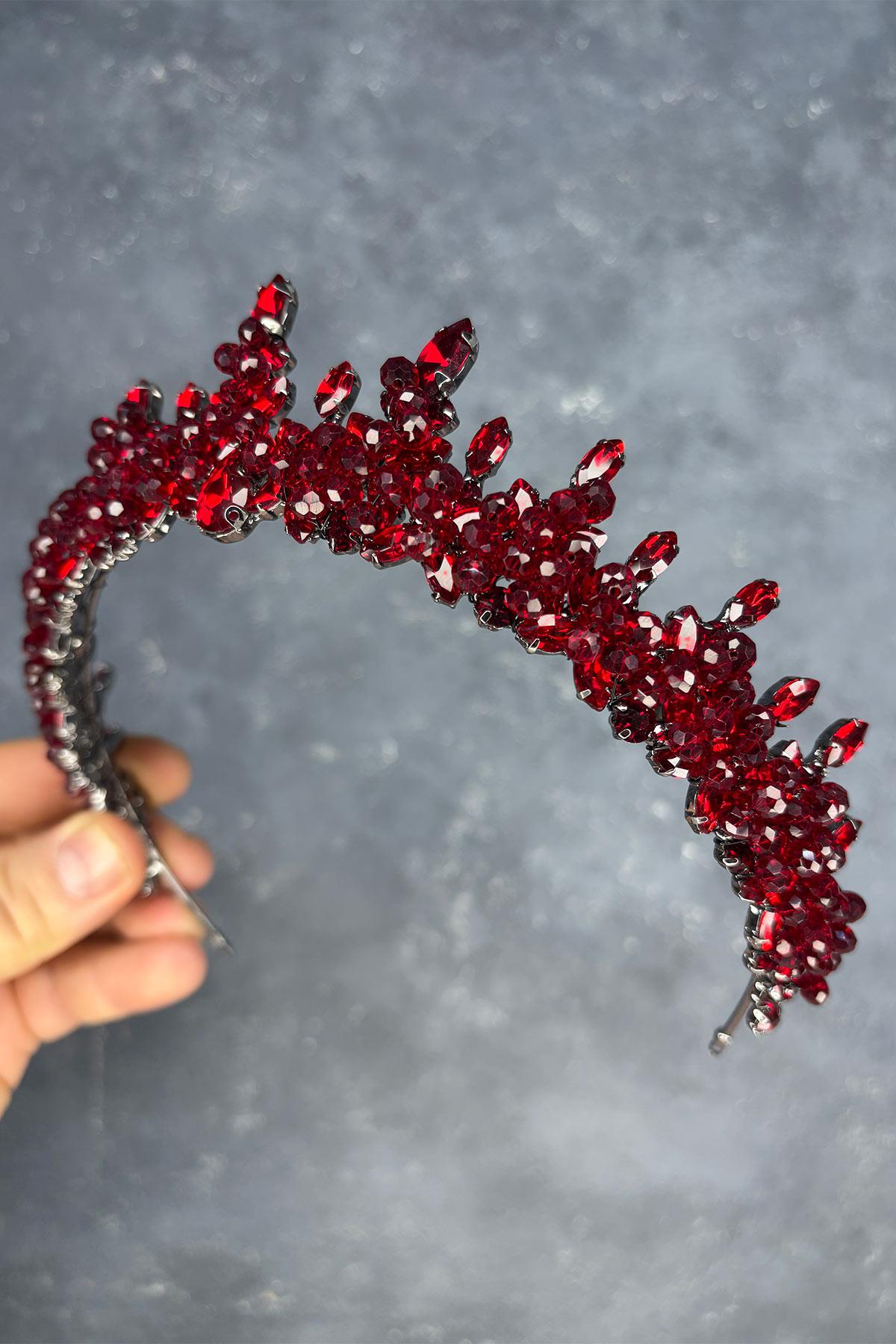 Likya Boncuk İşlemeli Gelin Kına Tacı