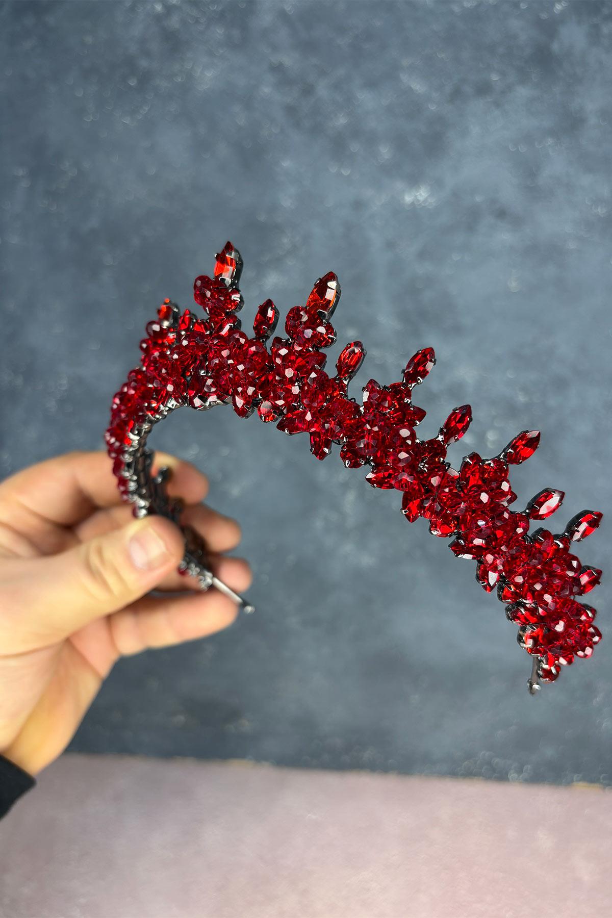 Likya Boncuk İşlemeli Gelin Kına Tacı