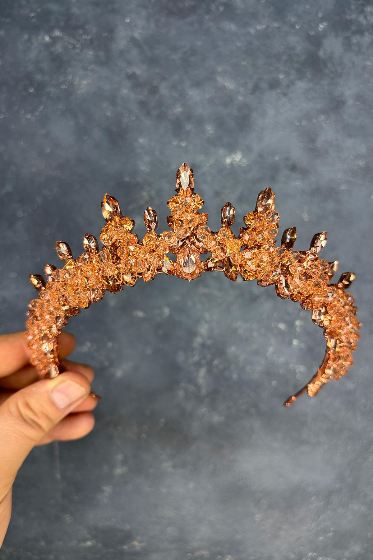 Likya Boncuk İşlemeli Gelin Kına Tacı