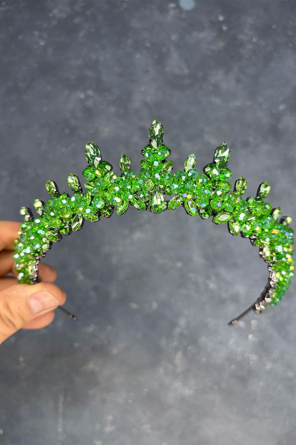 Likya Boncuk İşlemeli Gelin Kına Tacı