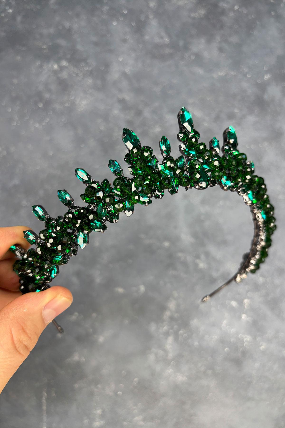 Likya Boncuk İşlemeli Gelin Kına Tacı