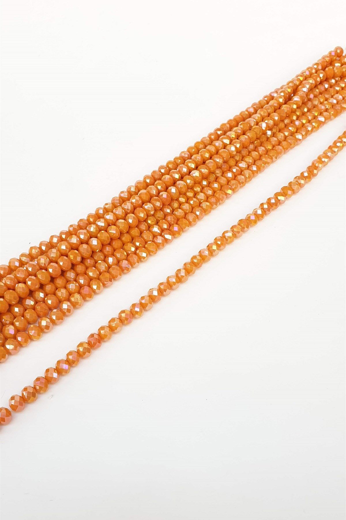 Mat Janjanlı Turuncu Kristal Boncuk 8 mm