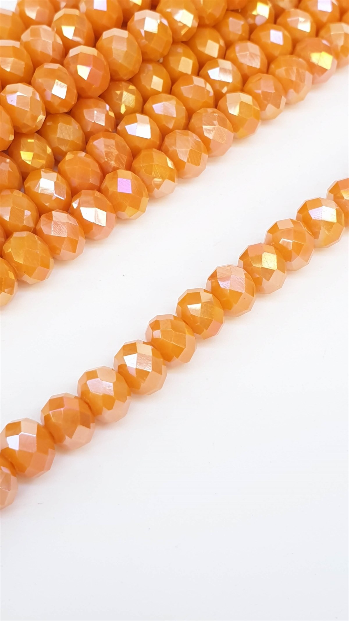 Mat Janjanlı Turuncu Kristal Boncuk 8 mm