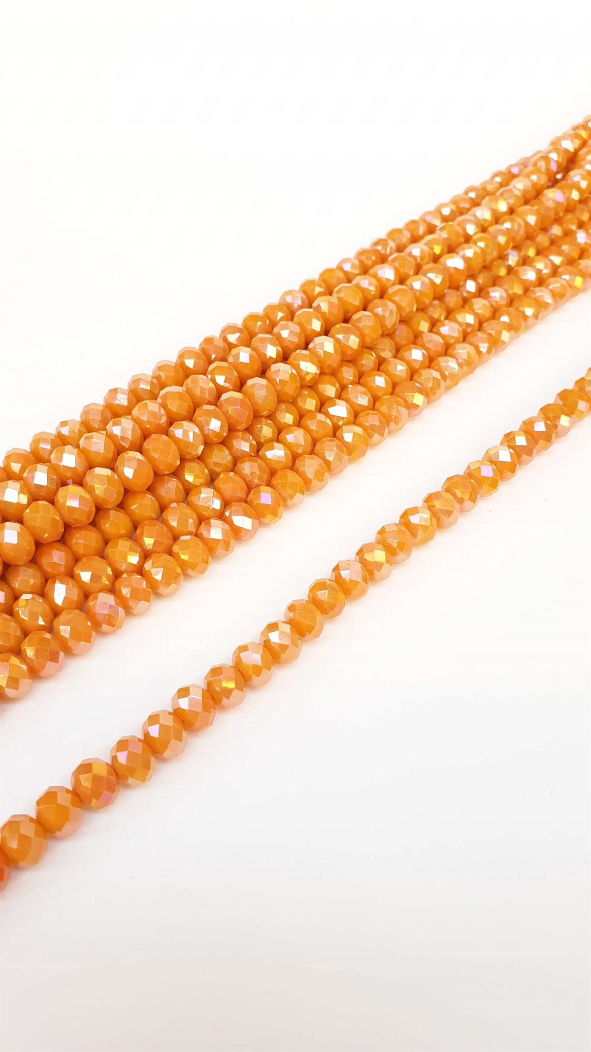 Mat Janjanlı Turuncu Kristal Boncuk 8 mm