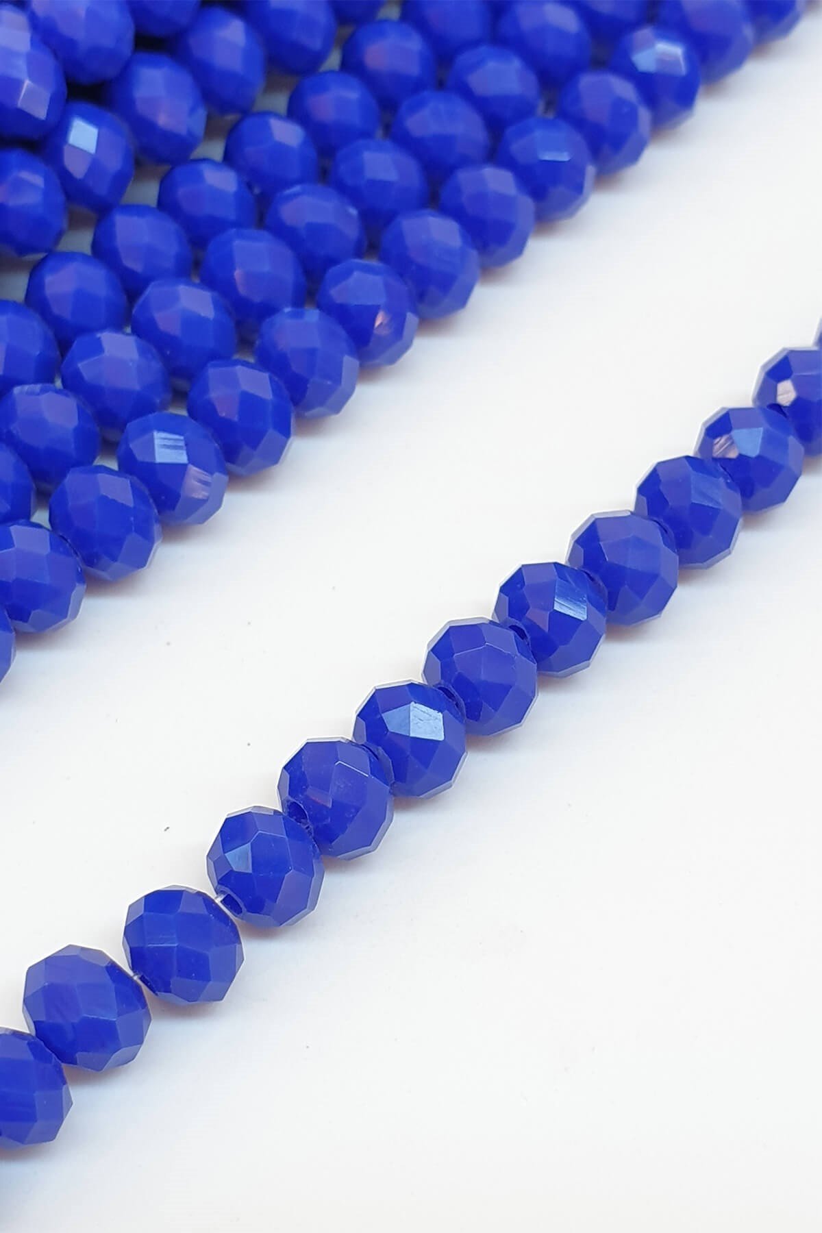 Mat Saks Mavisi Kristal Boncuk 6 Mm