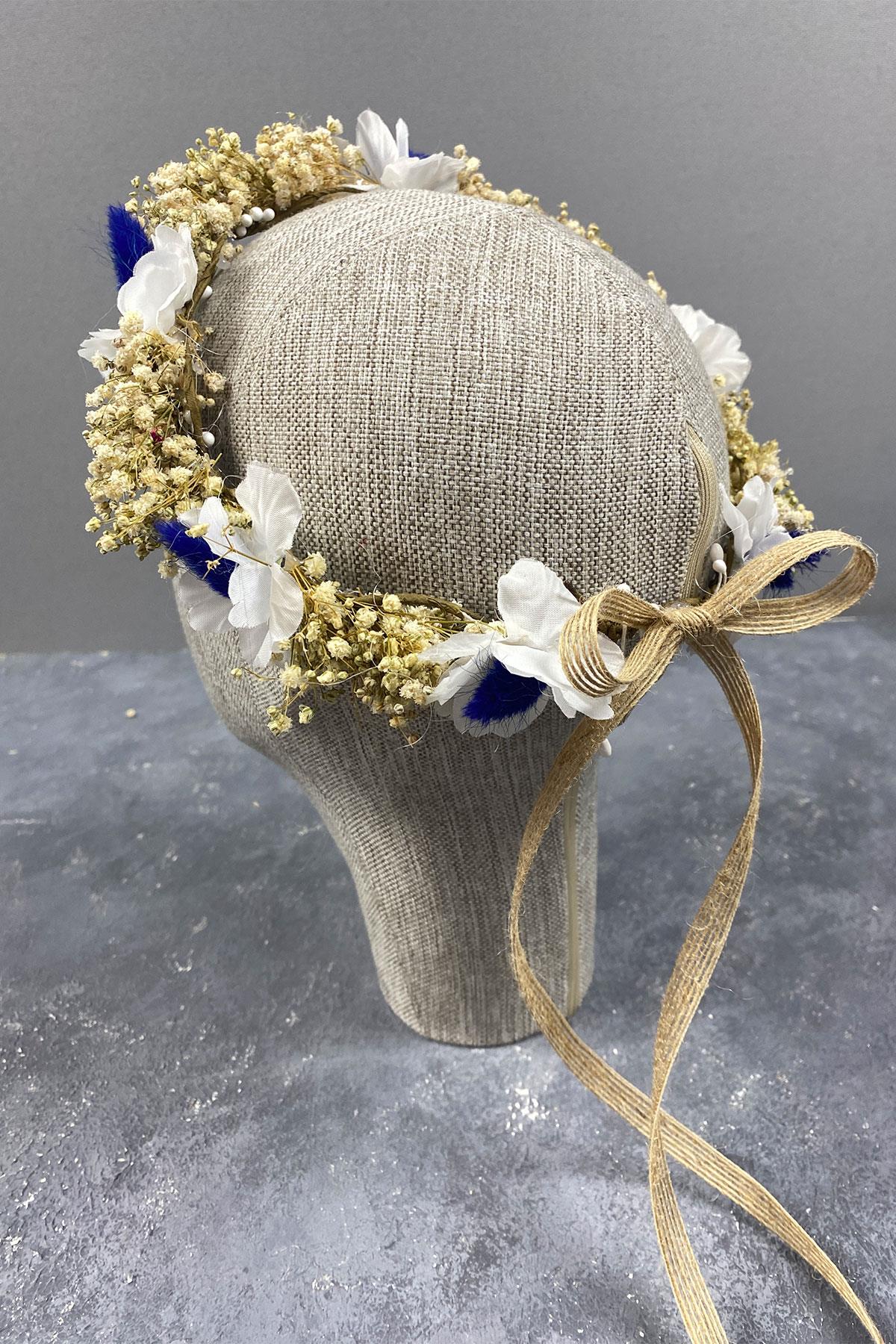 Mavi Bahar Dalı Ve Cipsolu Dış Çekim Gelin Tacı