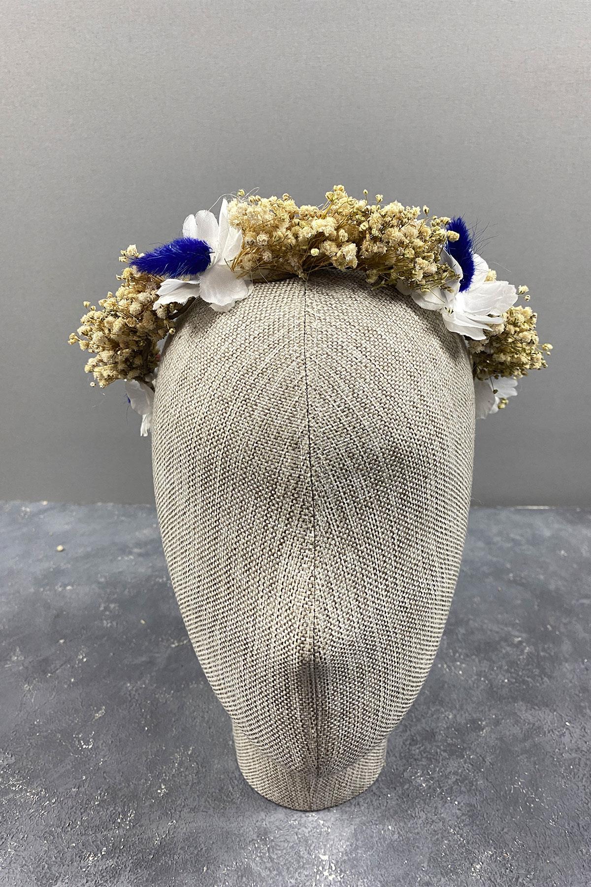 Mavi Bahar Dalı Ve Cipsolu Dış Çekim Gelin Tacı