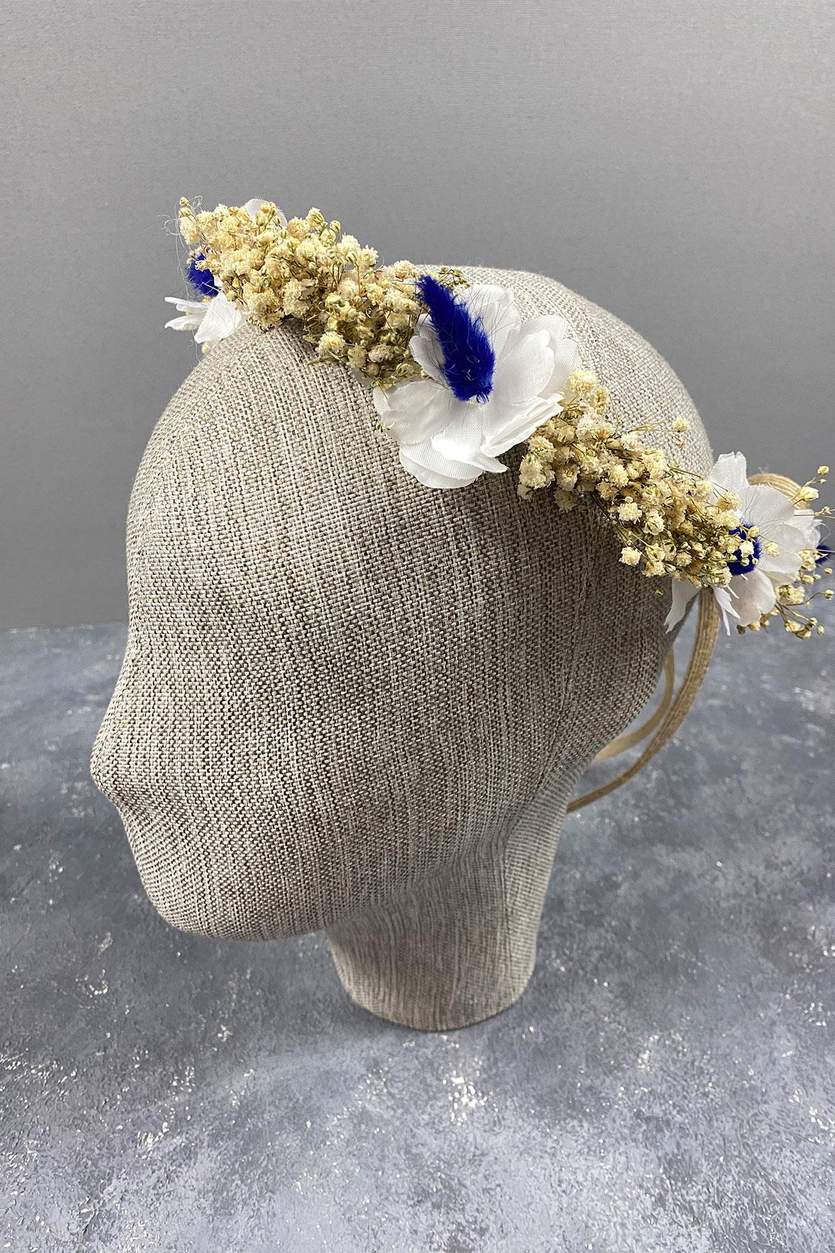 Mavi Bahar Dalı Ve Cipsolu Dış Çekim Gelin Tacı