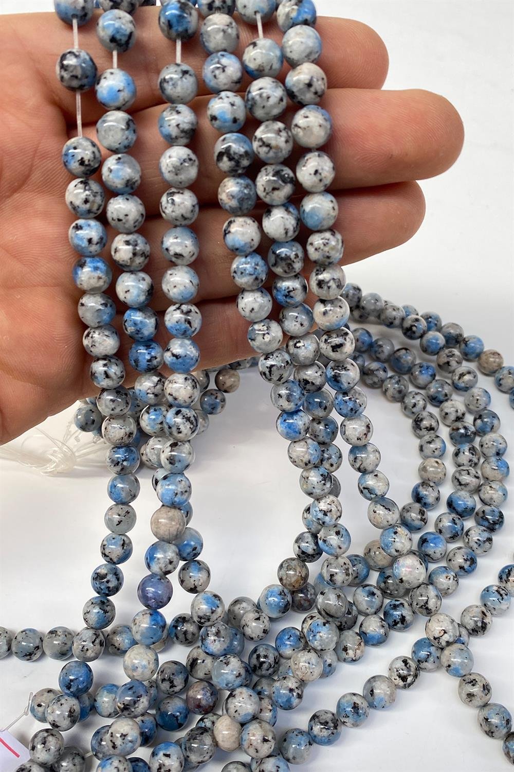 Mavi Ceyt Doğal Taş Dizi Küre Kesim 8 mm