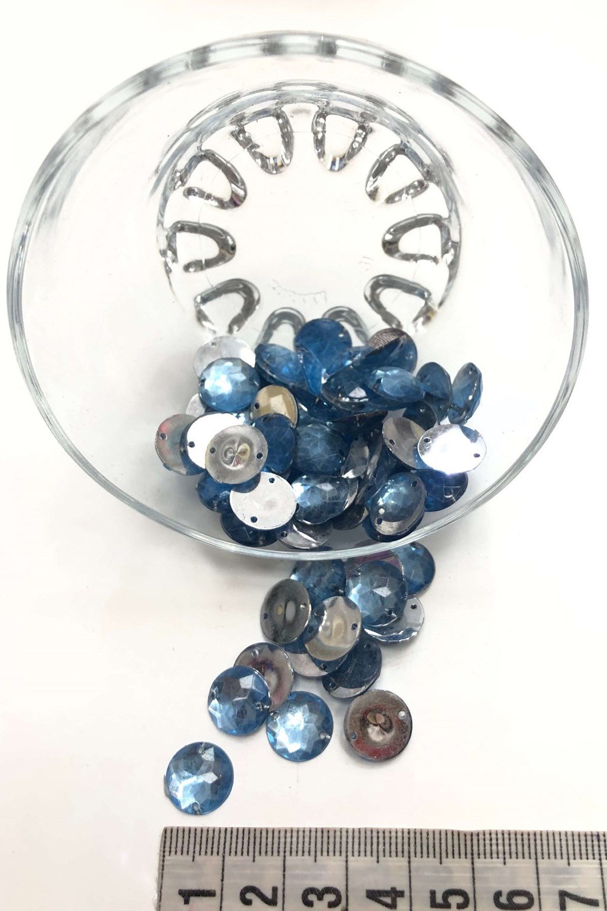 Mavi Yuvarlak Plastik Dikme Taş 20 gr