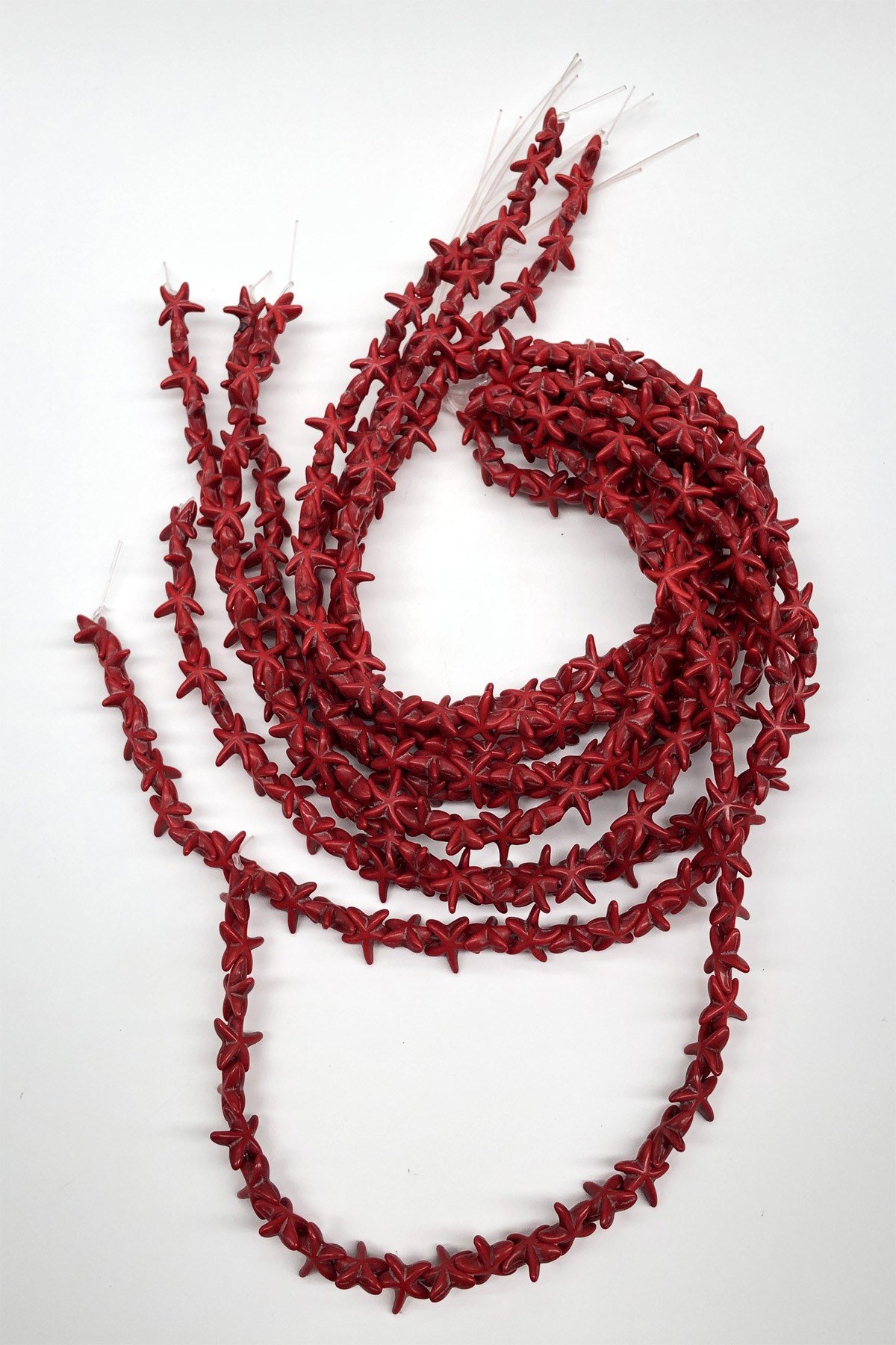 Mercan Kırmızısı Yıldız Taş Boncuk