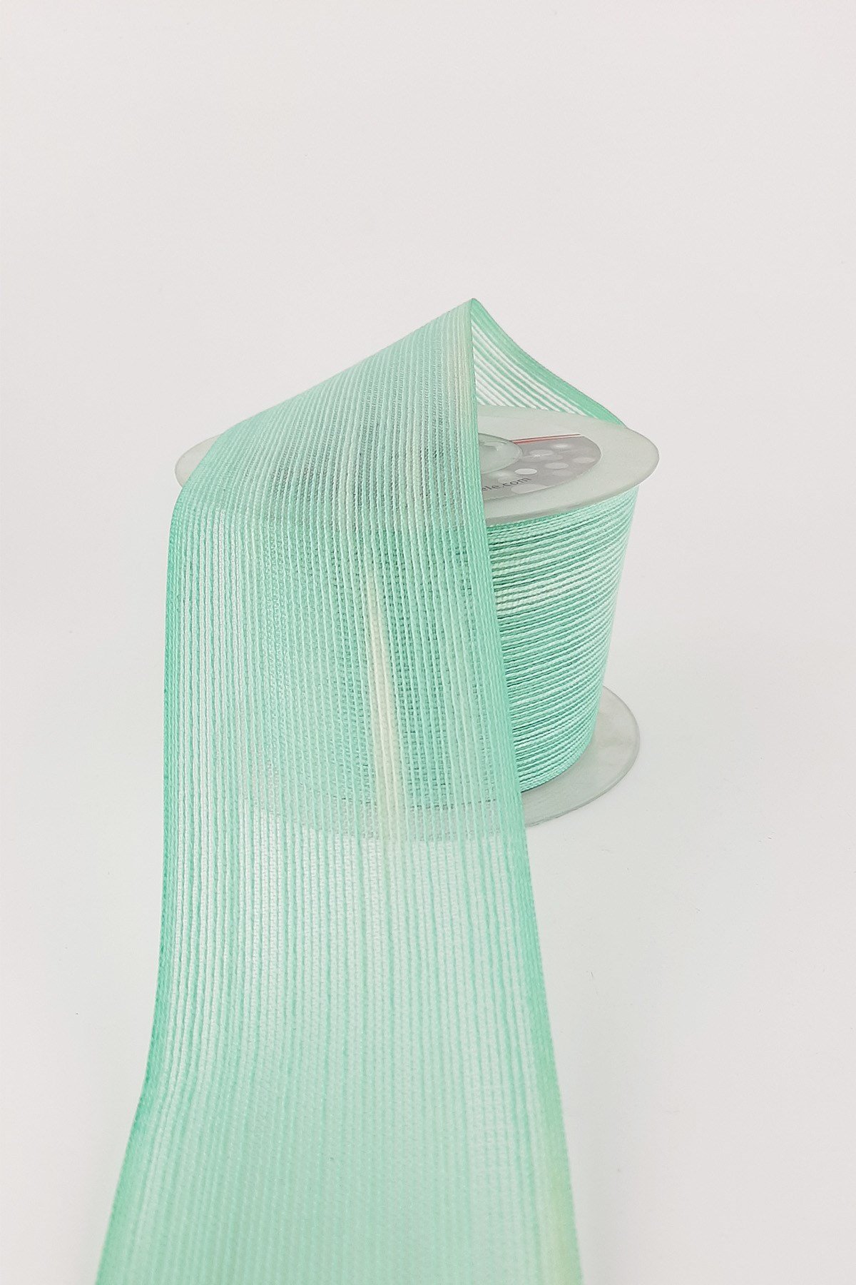 Mint Yeşili Keten Efektli Kurdele 6 cm 10 mt