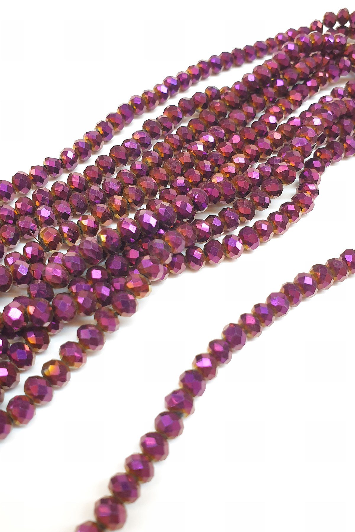 Mor Kaplama Kristal Boncuk 6 Mm