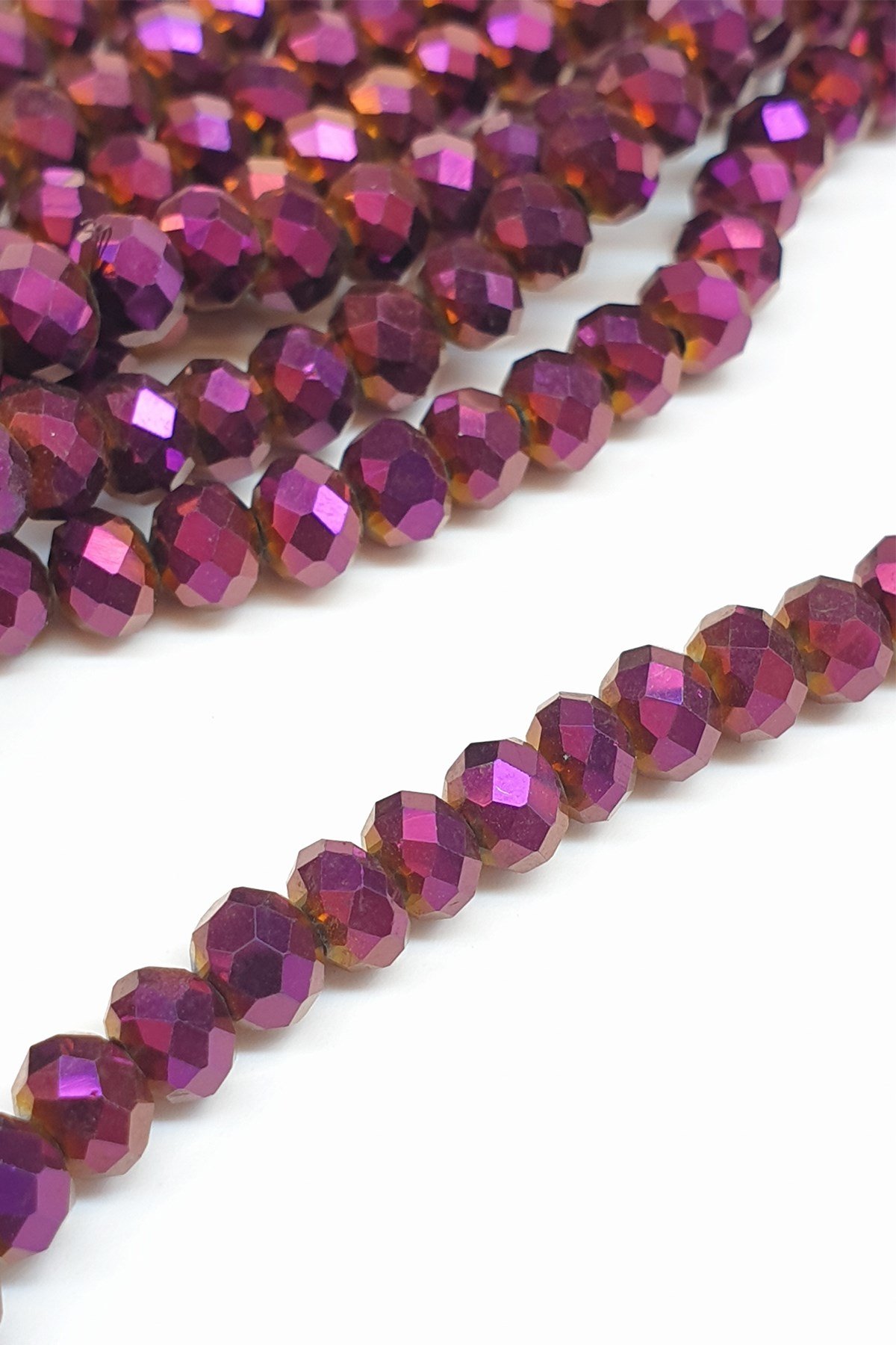 Mor Kaplama Kristal Boncuk 6 Mm