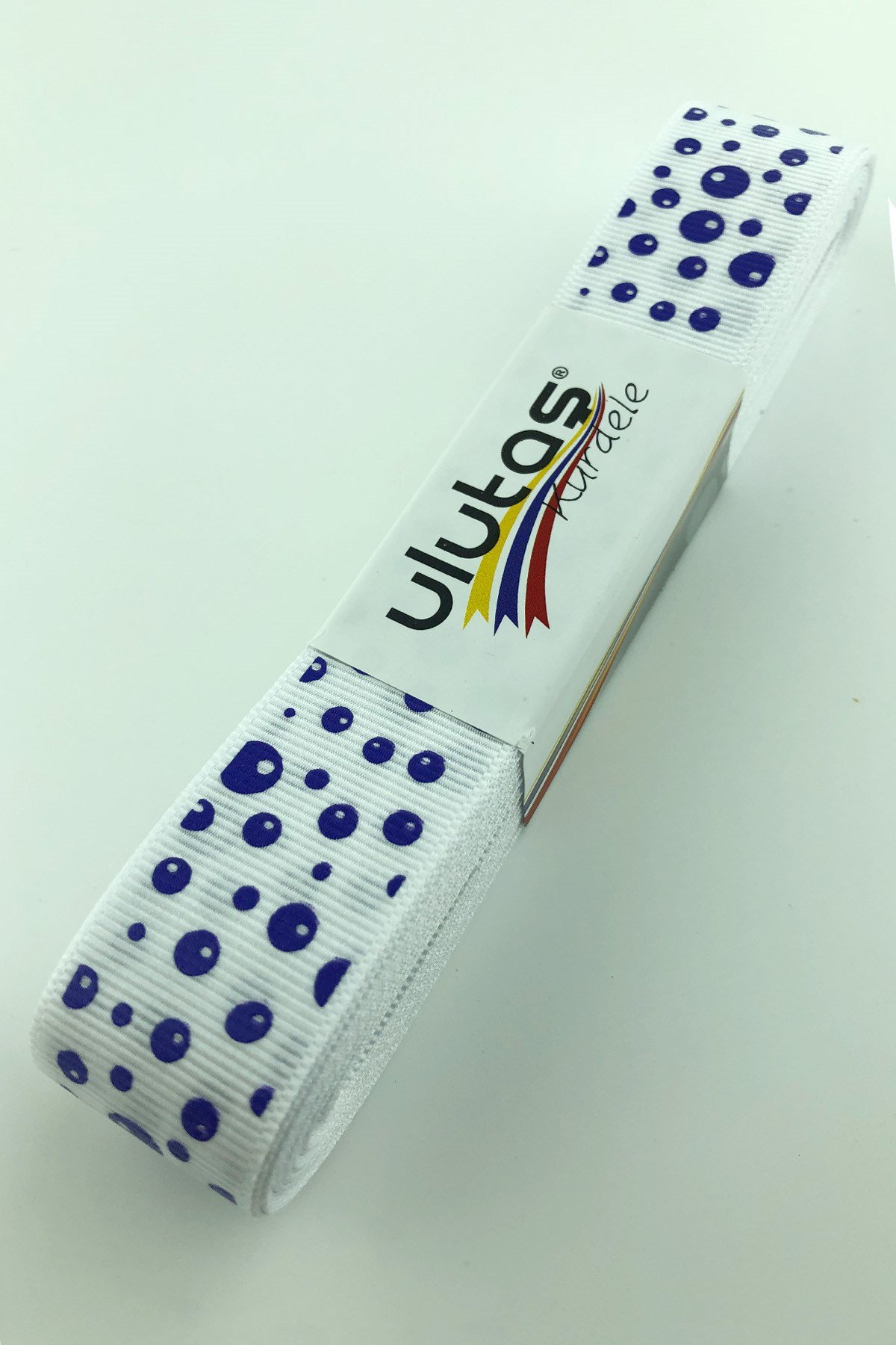 Mor Puanlı Baskı Grogren Kurdele 2,5 cm