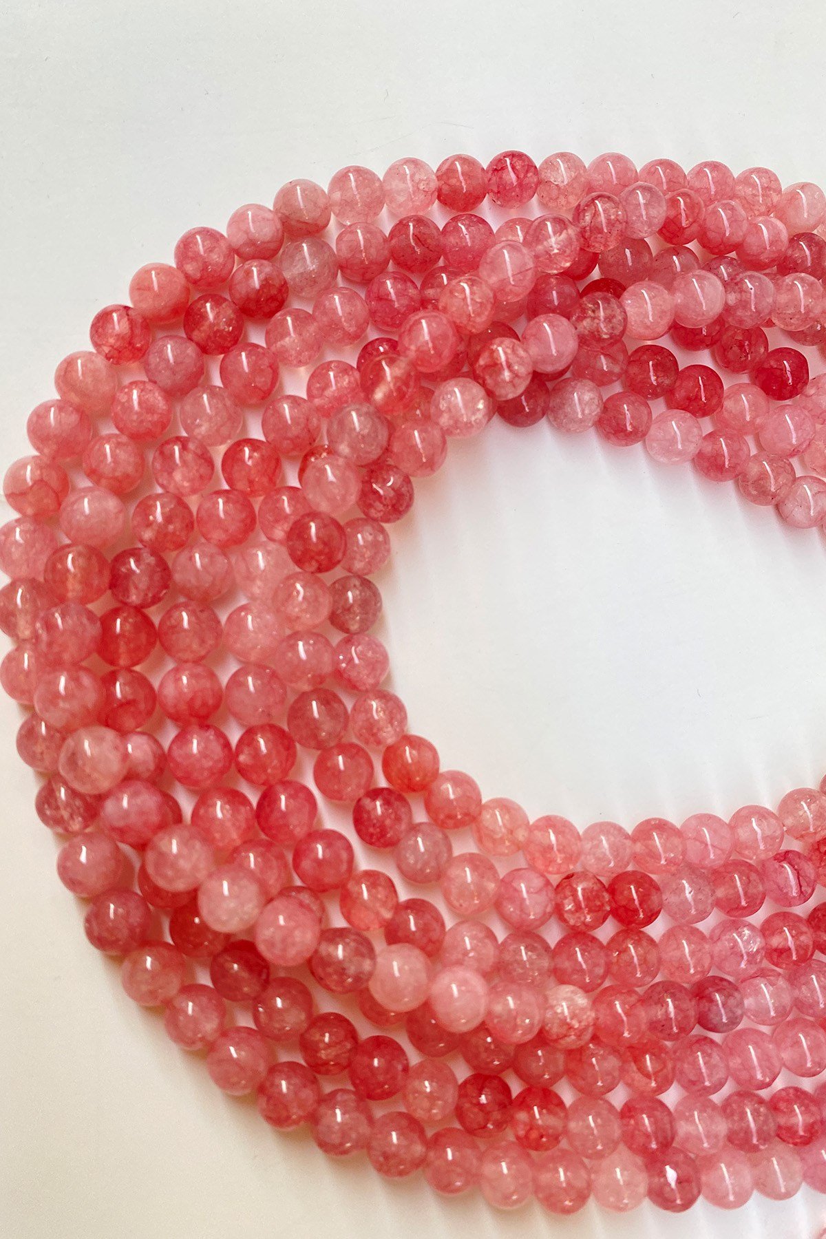 Nar Çiçeği Ceyt Doğal Taş Boncuk 8 mm