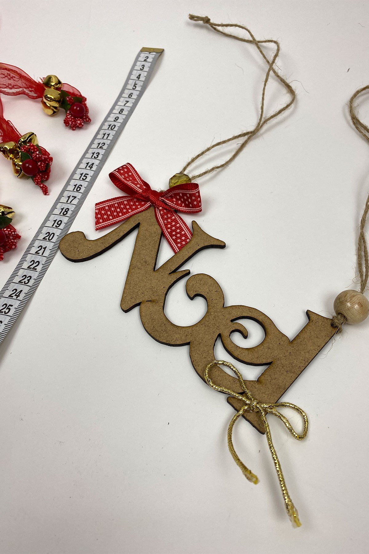 Naturel Noel Yazılı Yılbaşı Süsü