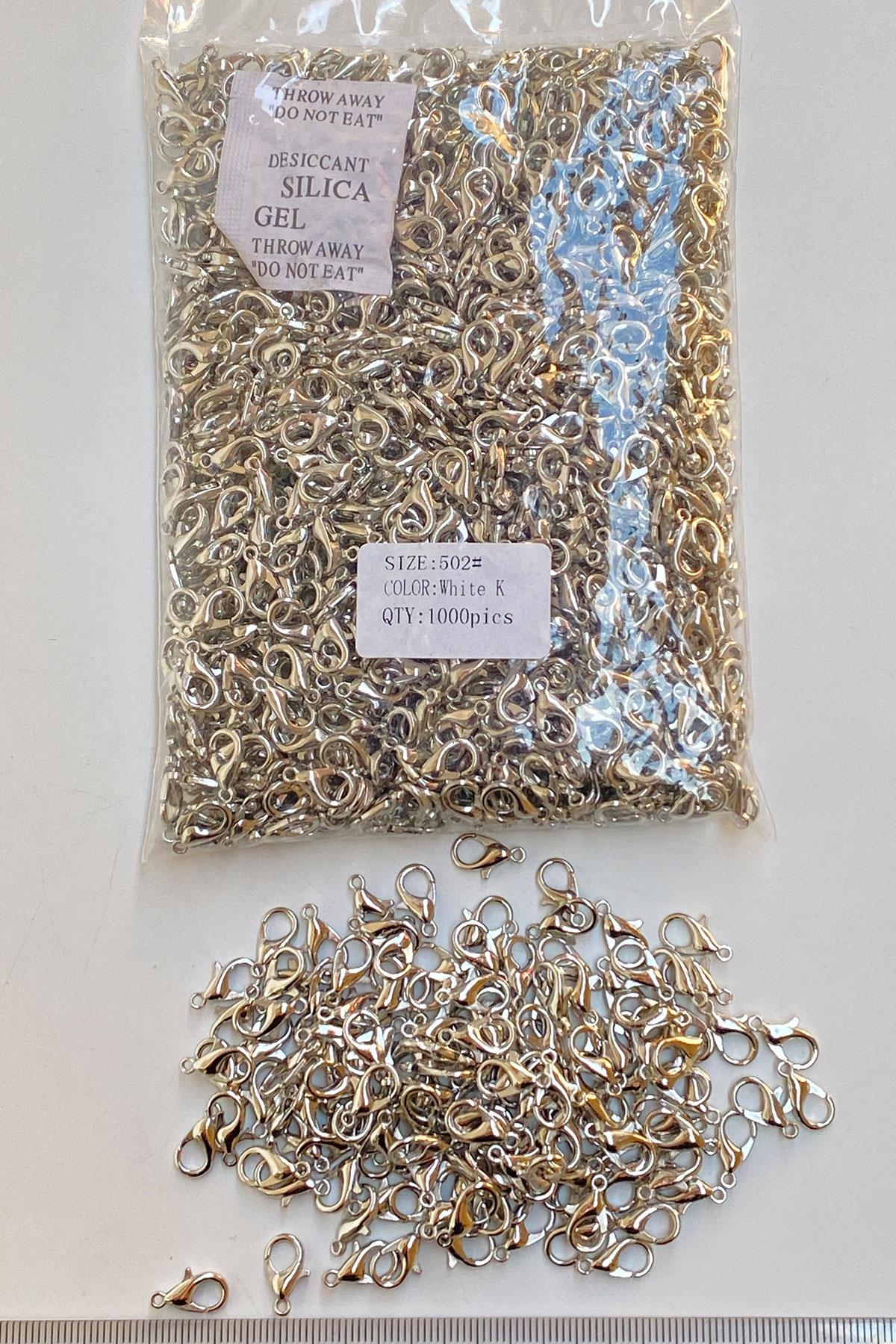 Nikel Rengi Kolye Ve Bileklik Papagan Klipsi 1000 Adet