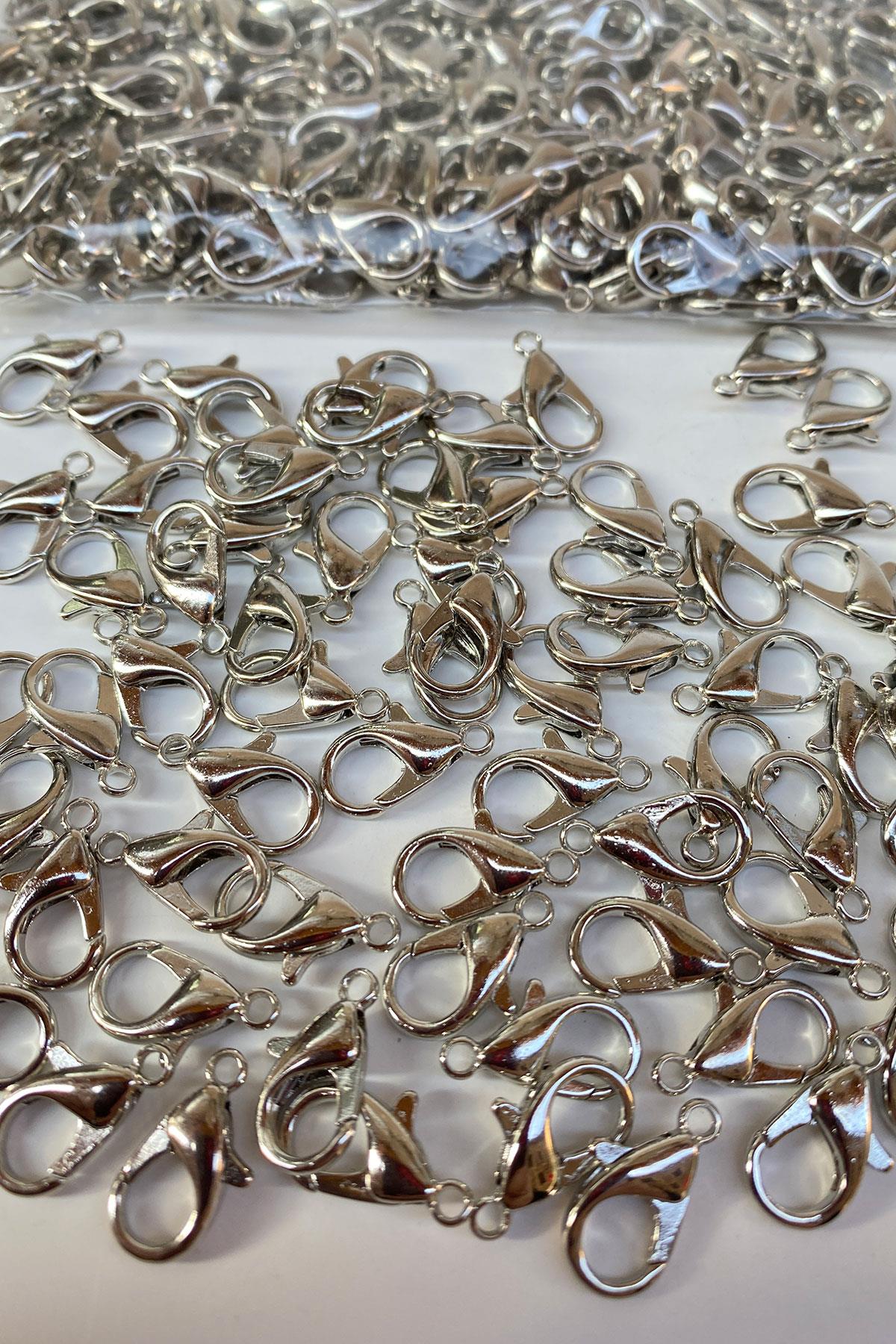 Nikel Renk Kolye Ve Bileklik Papagan Klips 25 Adet