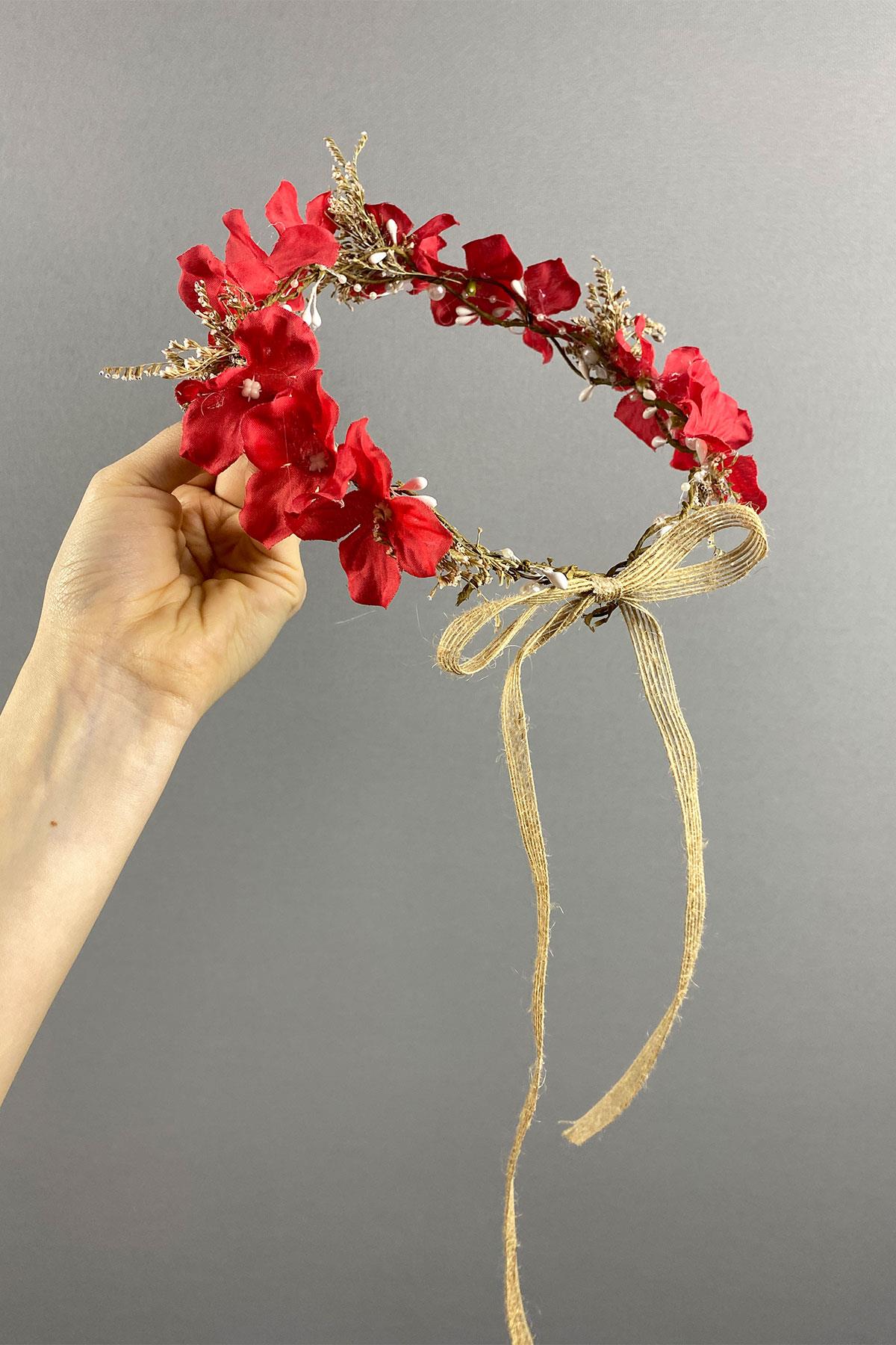 Ortanca Ve Deniz Otlu Dış Çekim Tasarım Gelin Tacı