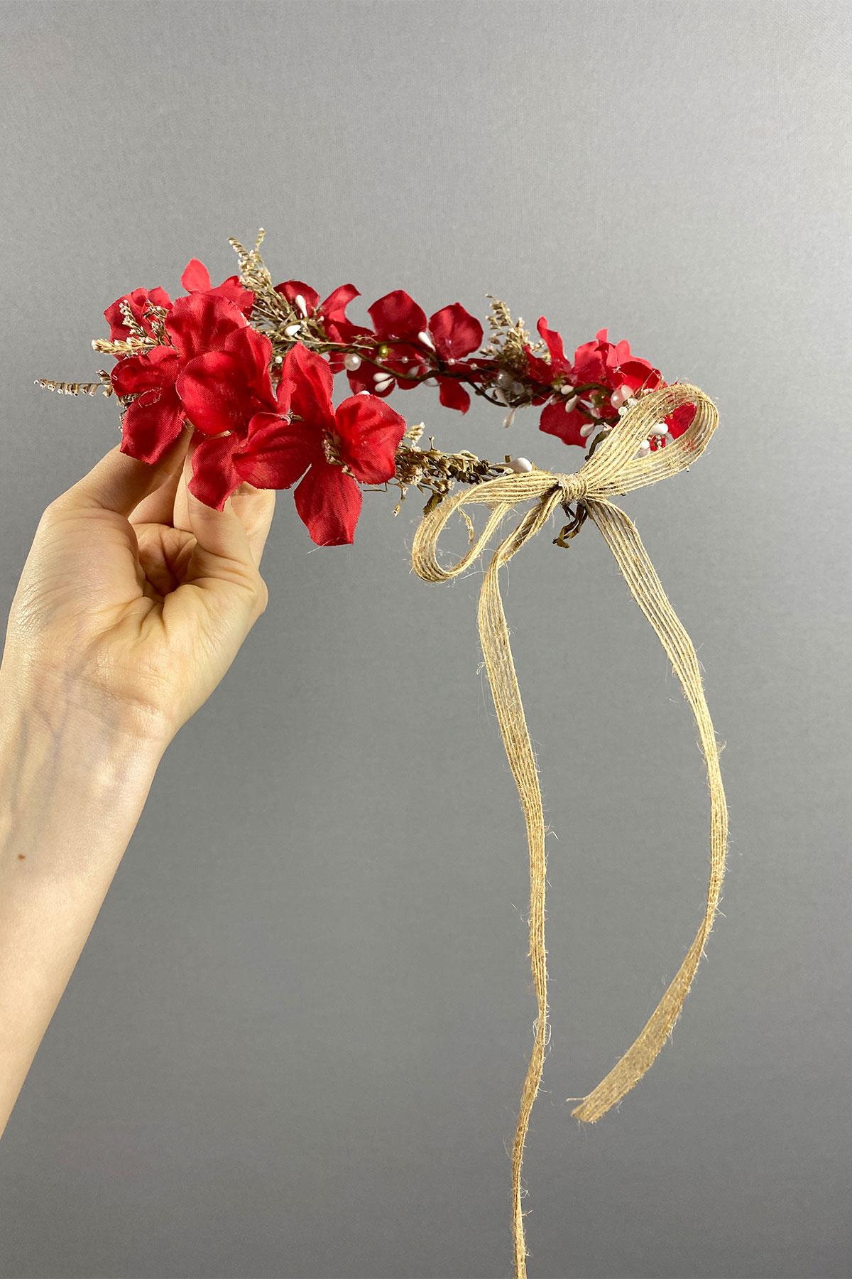 Ortanca Ve Deniz Otlu Dış Çekim Tasarım Gelin Tacı