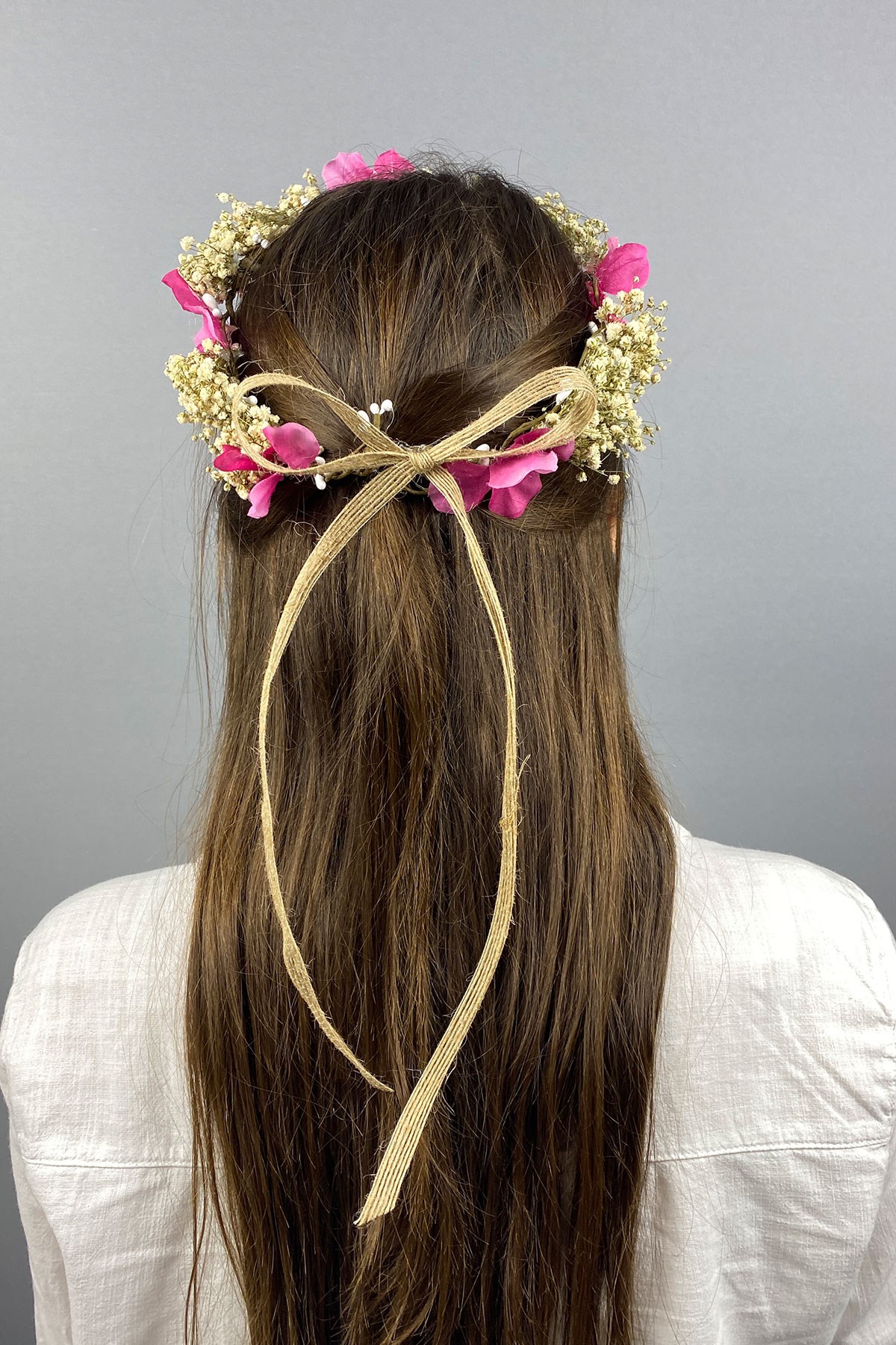 Ortancalı Kuru Çiçekli Dış Çekim Gelin Saç Aksesuarı