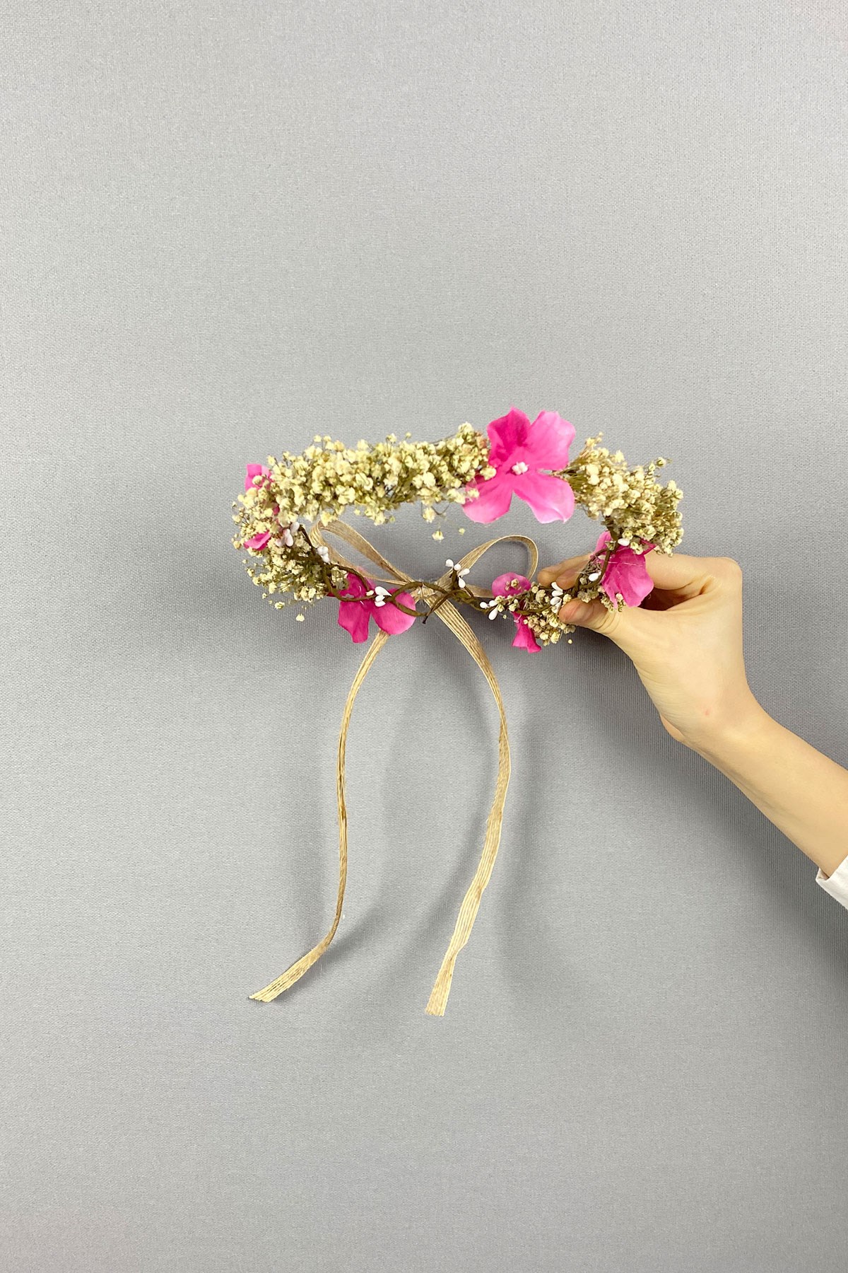 Ortancalı Kuru Çiçekli Dış Çekim Gelin Saç Aksesuarı