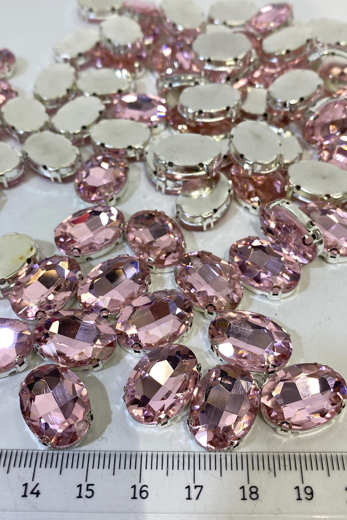 Oval Kasalı Beyoğlu Taşı Dikme Cam Boncuk 5 Adet