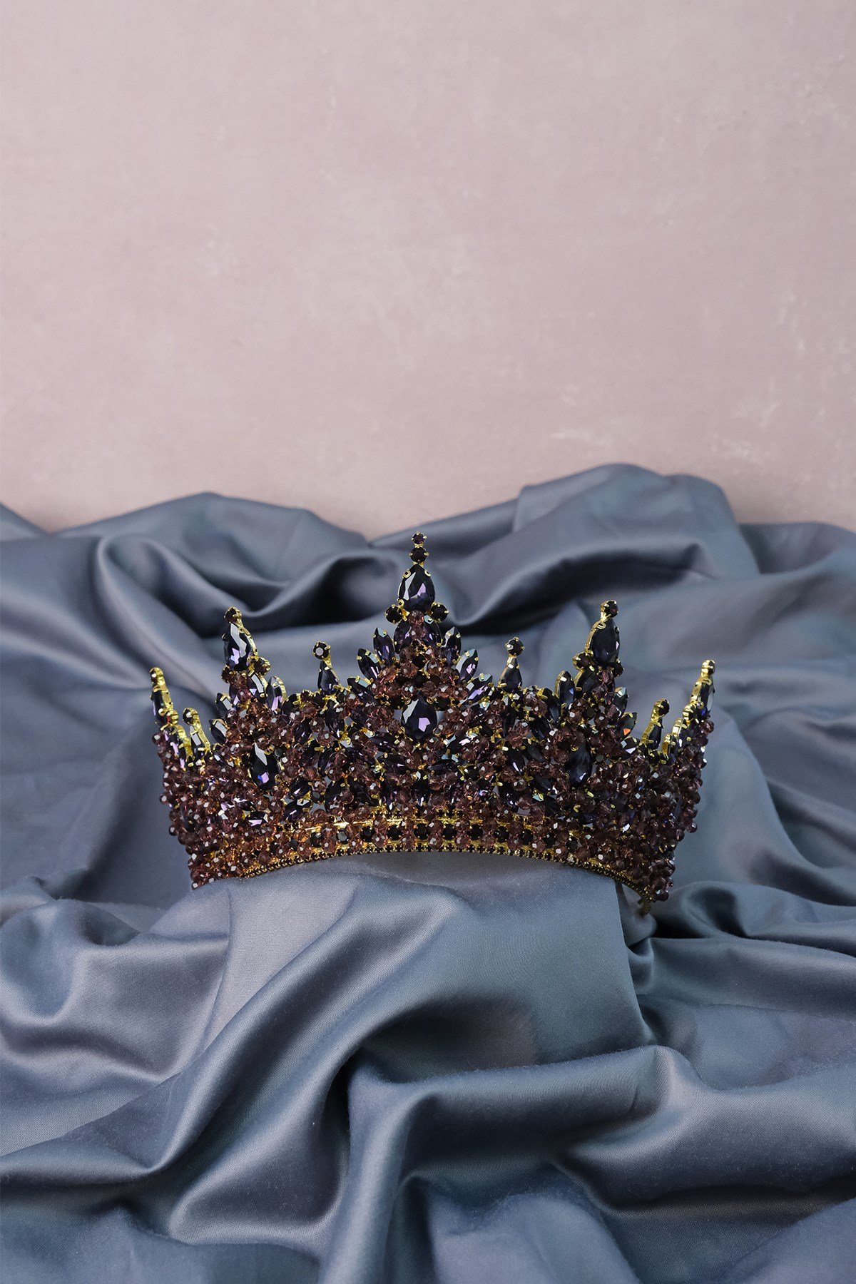 Paris Yüksek Yoğun Boncuk İşlemeli Gelin Kına Tacı