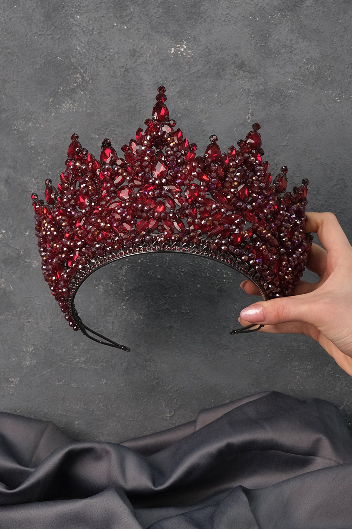 Paris High Dense Bead Embroidered Bridal Henna Tiara