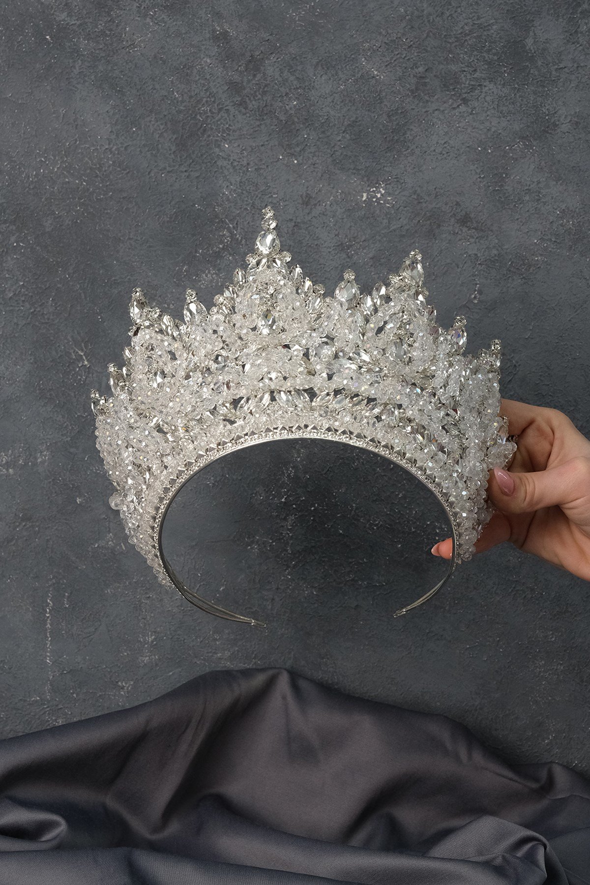 Paris High Dense Bead Embroidered Bridal Henna Tiara