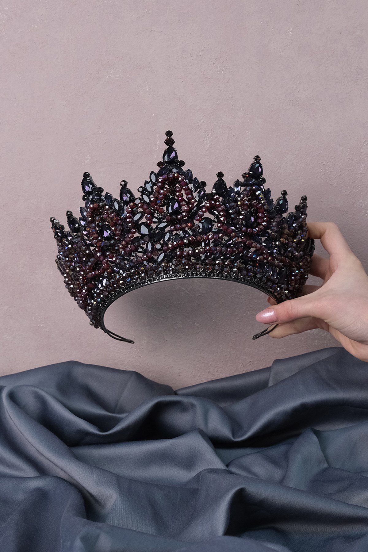 Paris High Dense Bead Embroidered Bridal Henna Tiara