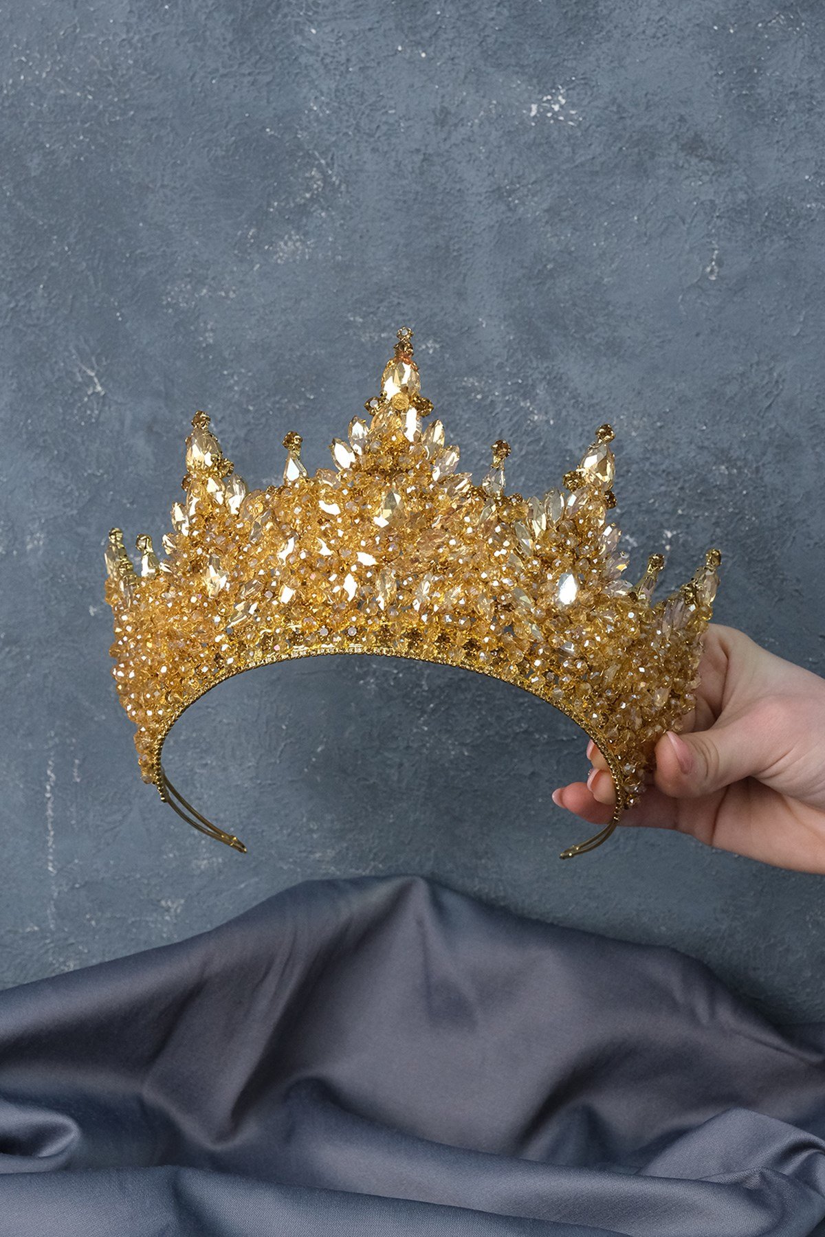 Paris High Dense Bead Embroidered Bridal Henna Tiara