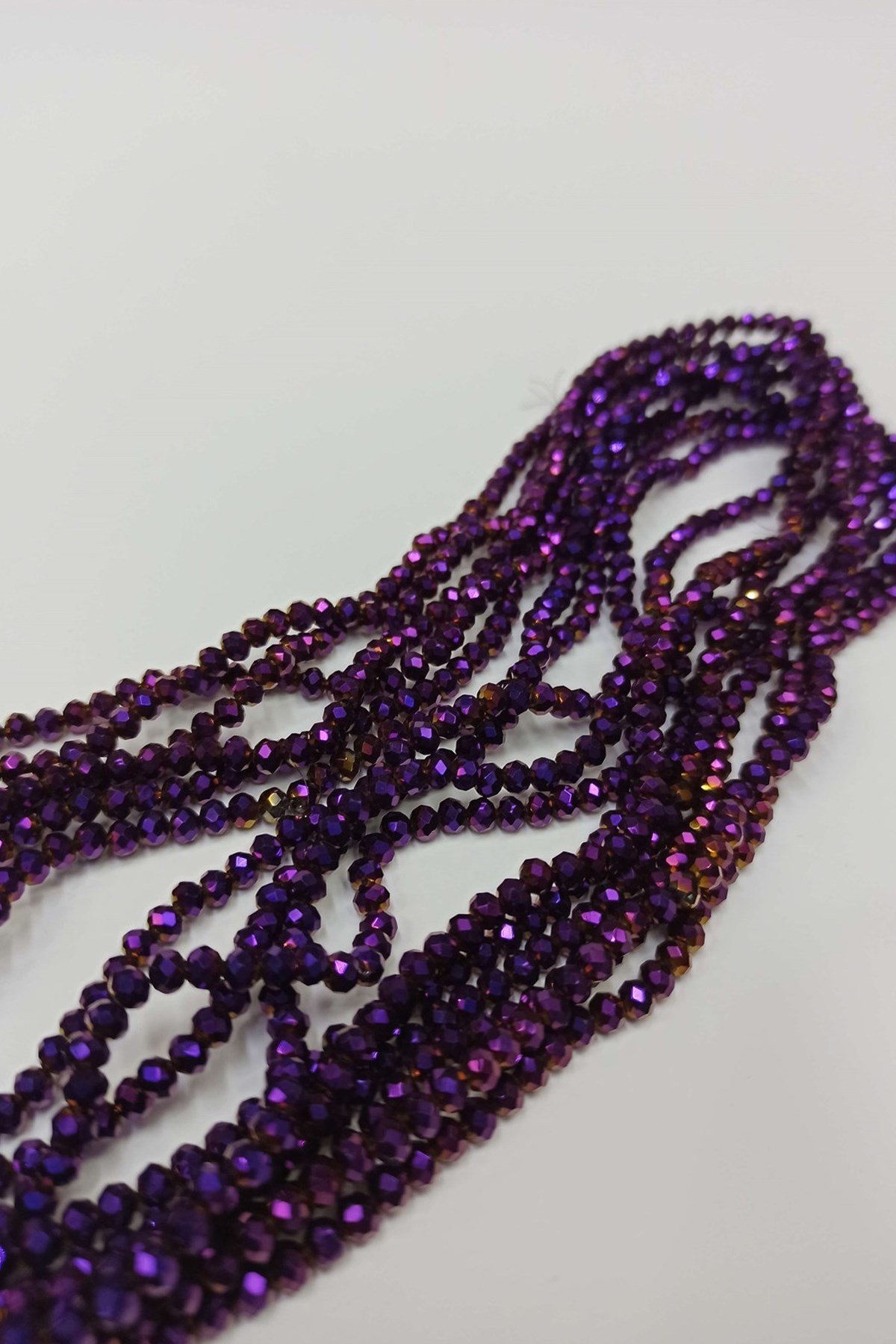 Parlak Mor Kristal Boncuk 4 mm