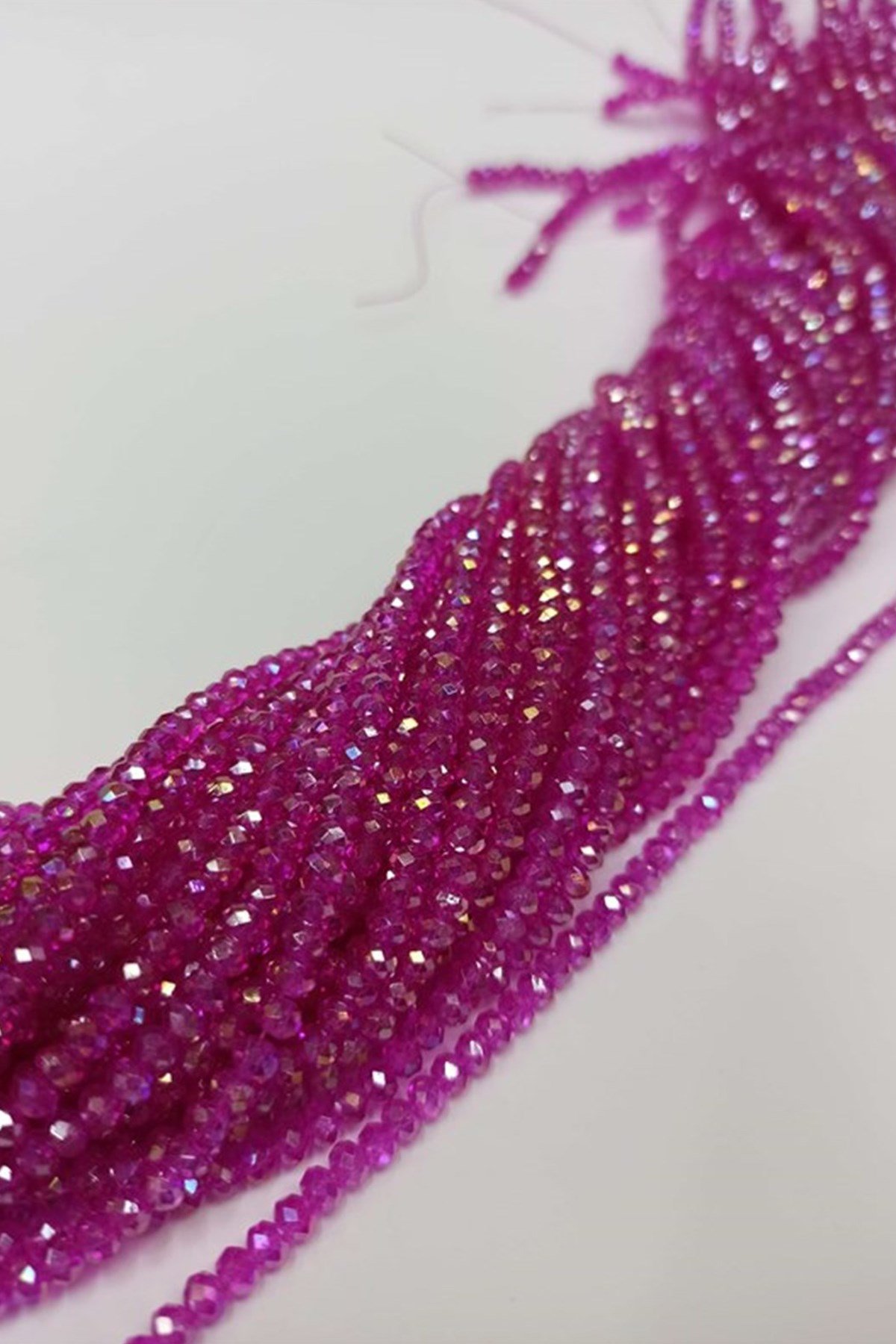 Parlak Pembe Kristal Boncuk 4 mm