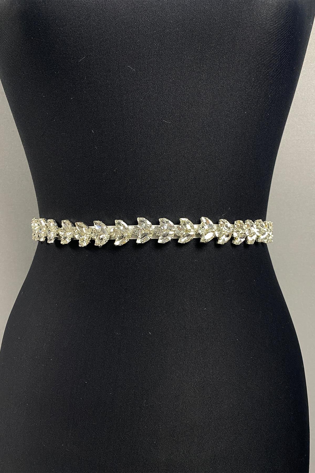 Parlak Sık Mekik Beyoğlu Taşlı Abiye Elbise Kemeri Bel Aksesuarı