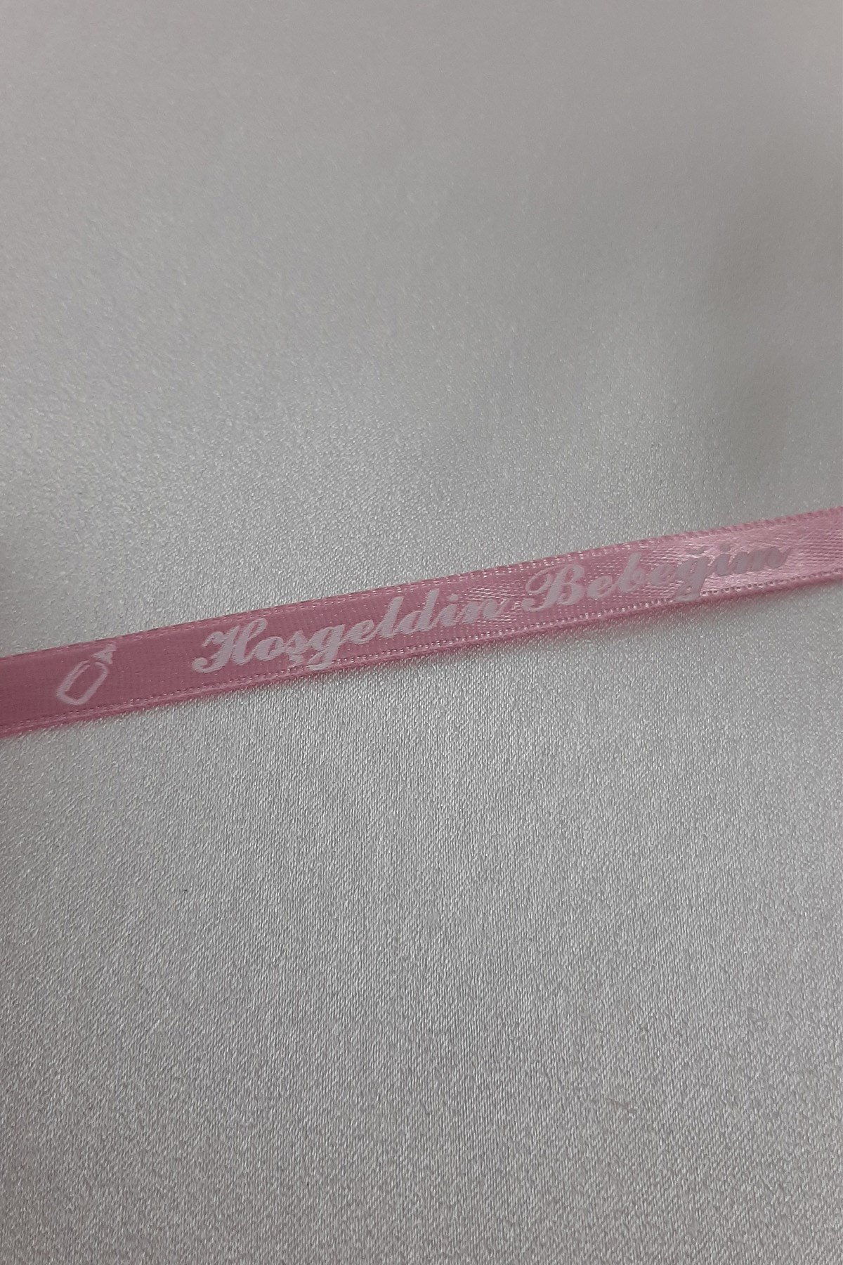 Pembe Hoşgeldin Bebeğim Saten Kurdele