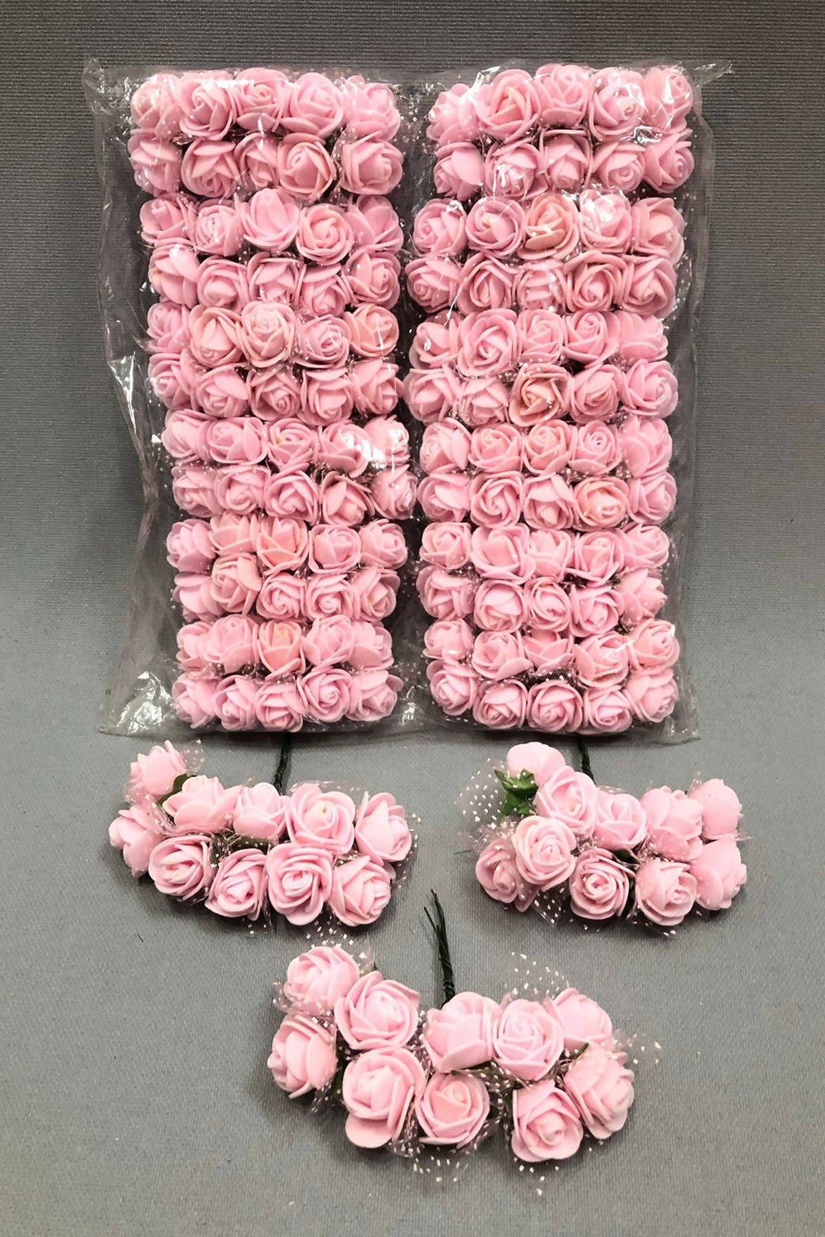 Pembe Lateks Çiçek 1 paket 144 lü 