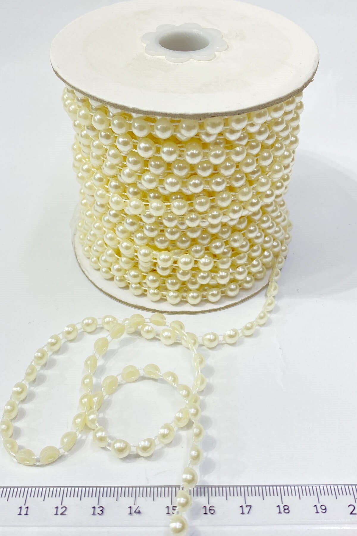 Plastik Şerit Yarım İnci 6 mm 10 mt