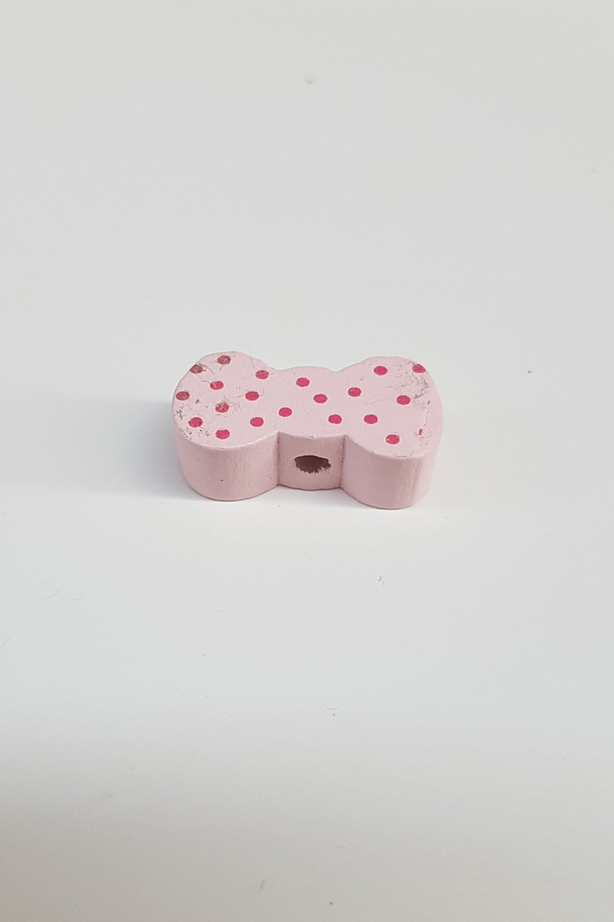 Puantiyeli Fiyonk Açık Pembe Ahşap Boncuk
