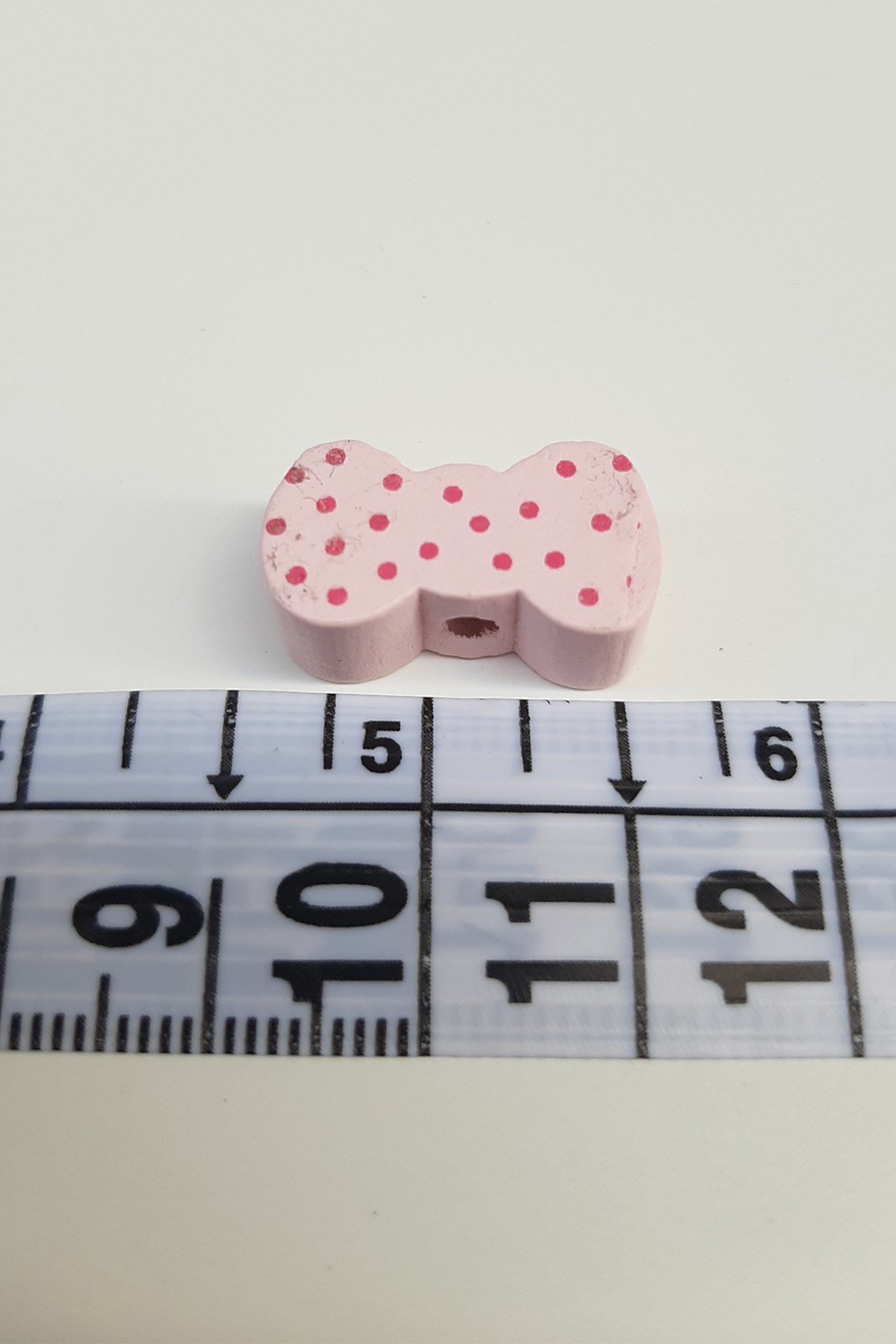 Puantiyeli Fiyonk Açık Pembe Ahşap Boncuk