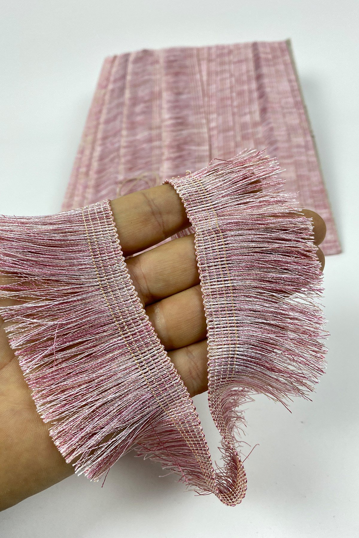 Pudra Düz Saçak İp Püskül Şerit